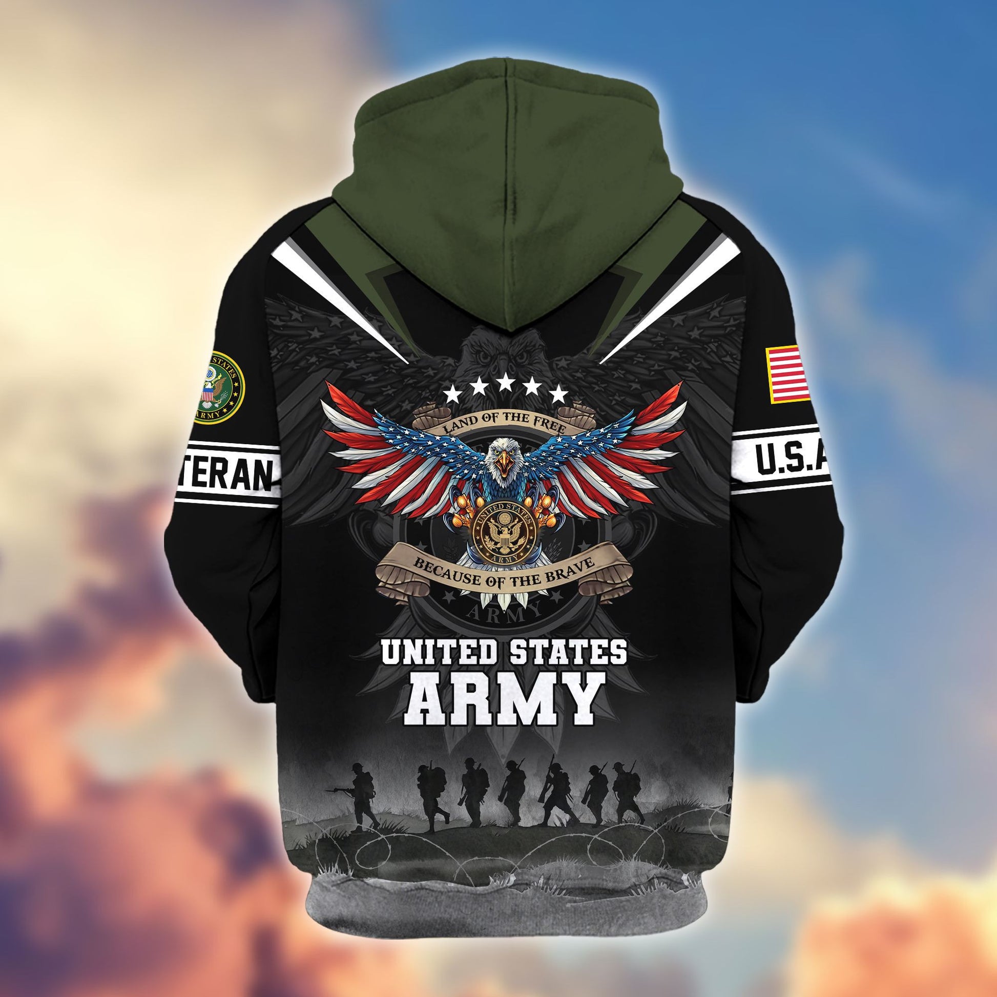 Premium Honoring All Who Served US Veterans Zip Hoodie APHN240912, Gifts For US Veterans, Gifts For Veterans Day