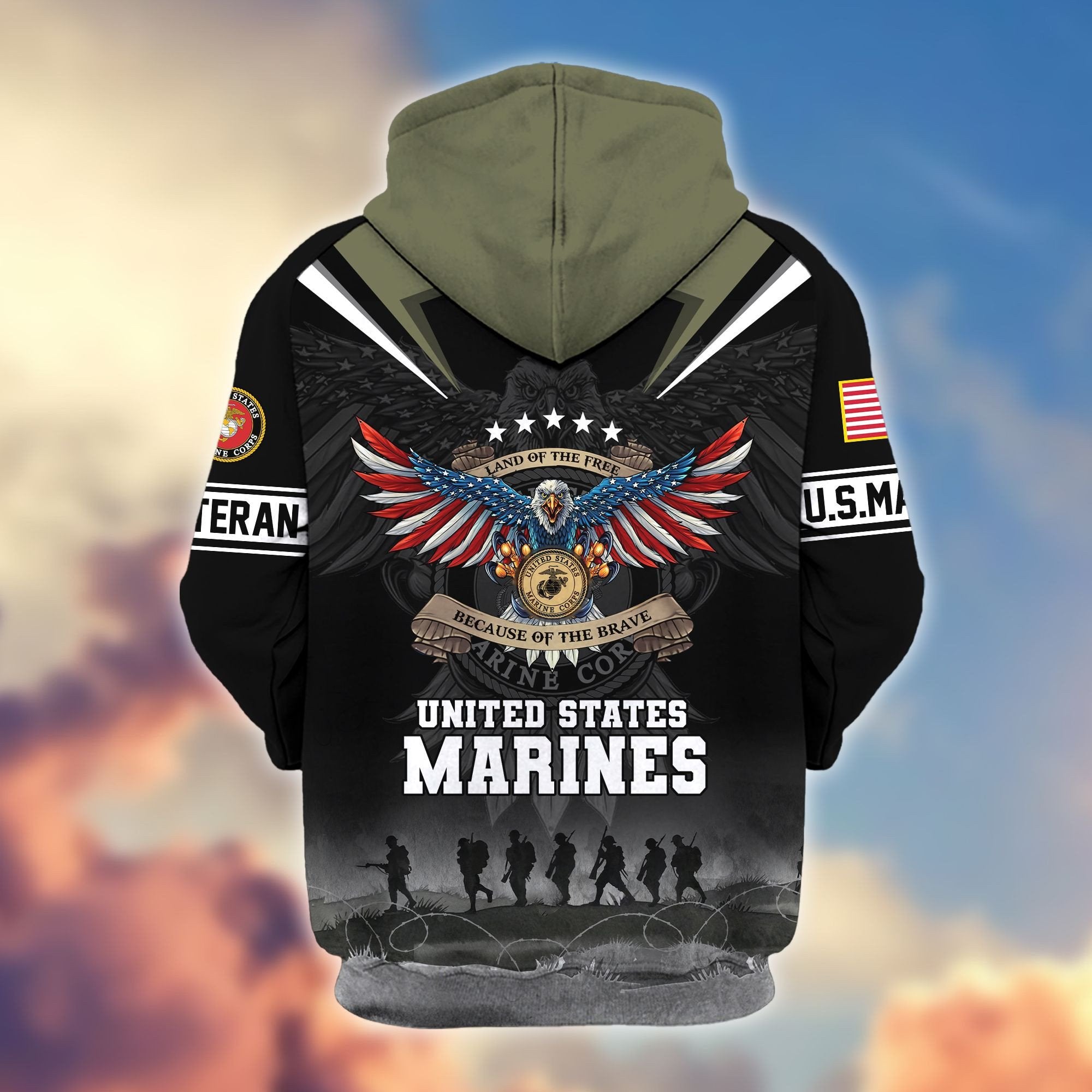 Premium Honoring All Who Served US Veterans Zip Hoodie APHN240912, Gifts For US Veterans, Gifts For Veterans Day