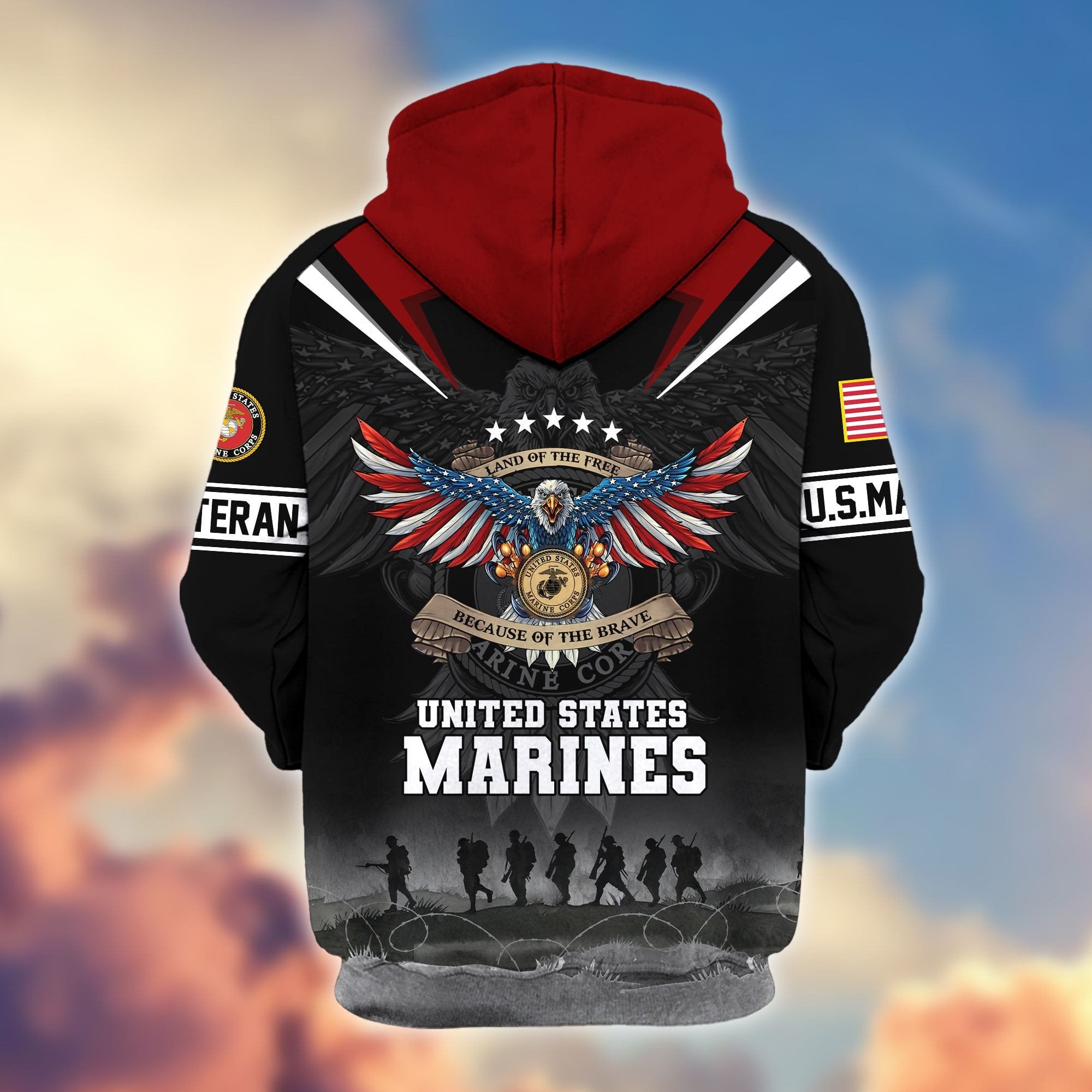 Premium Honoring All Who Served US Veterans Zip Hoodie APHN240912, Gifts For US Veterans, Gifts For Veterans Day