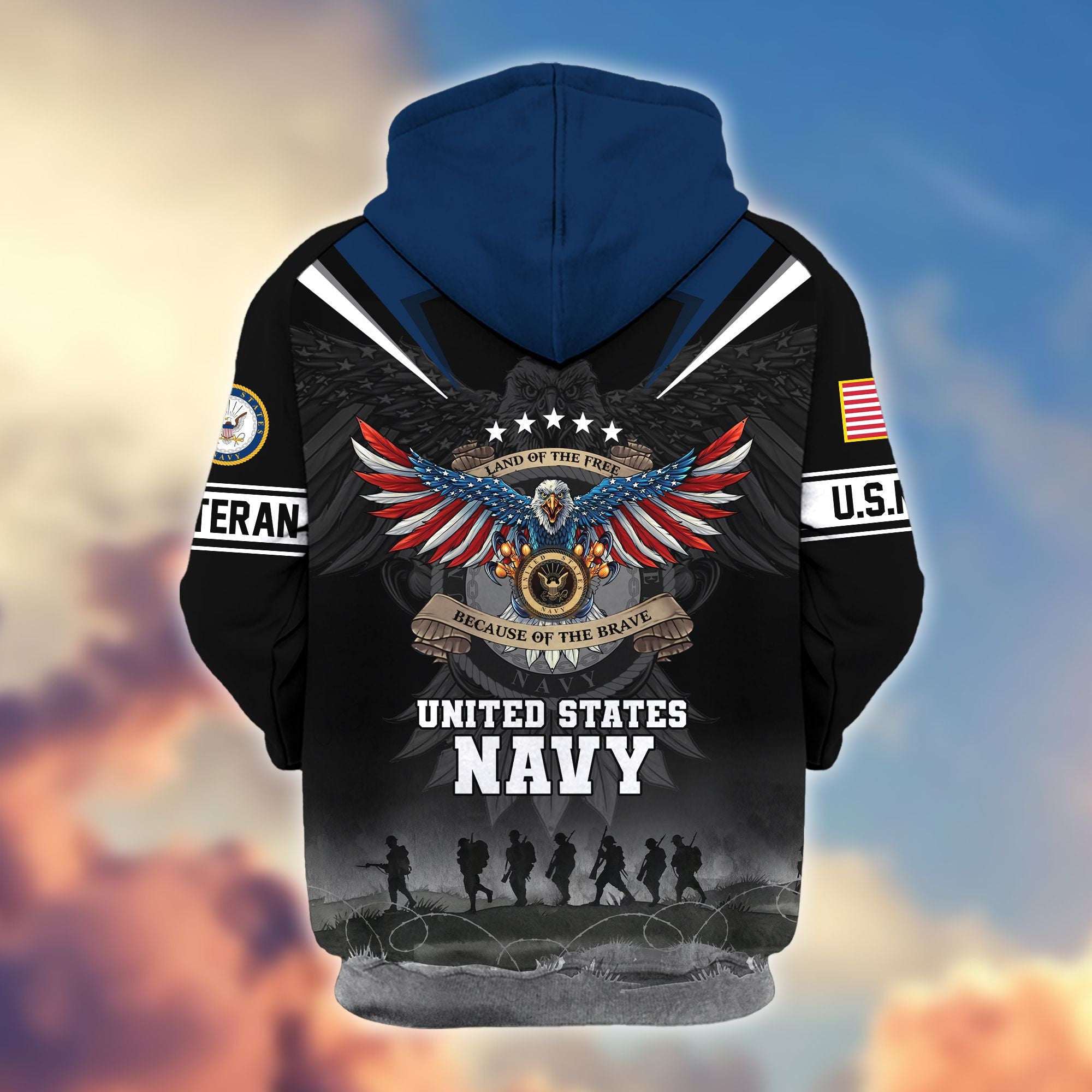 Premium Honoring All Who Served US Veterans Zip Hoodie APHN240912, Gifts For US Veterans, Gifts For Veterans Day