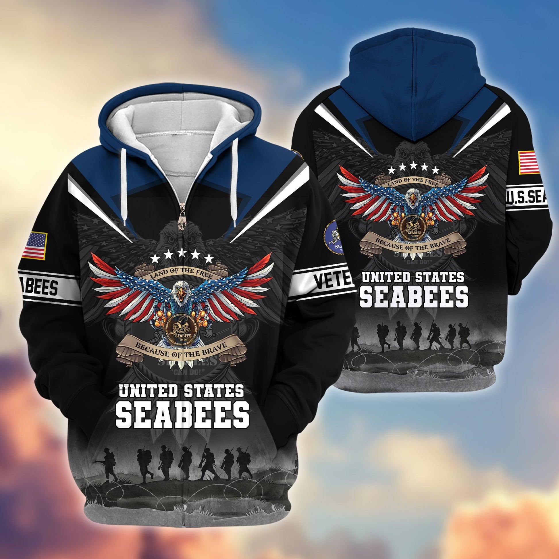 Premium Honoring All Who Served US Veterans Zip Hoodie APHN240912, Gifts For US Veterans, Gifts For Veterans Day