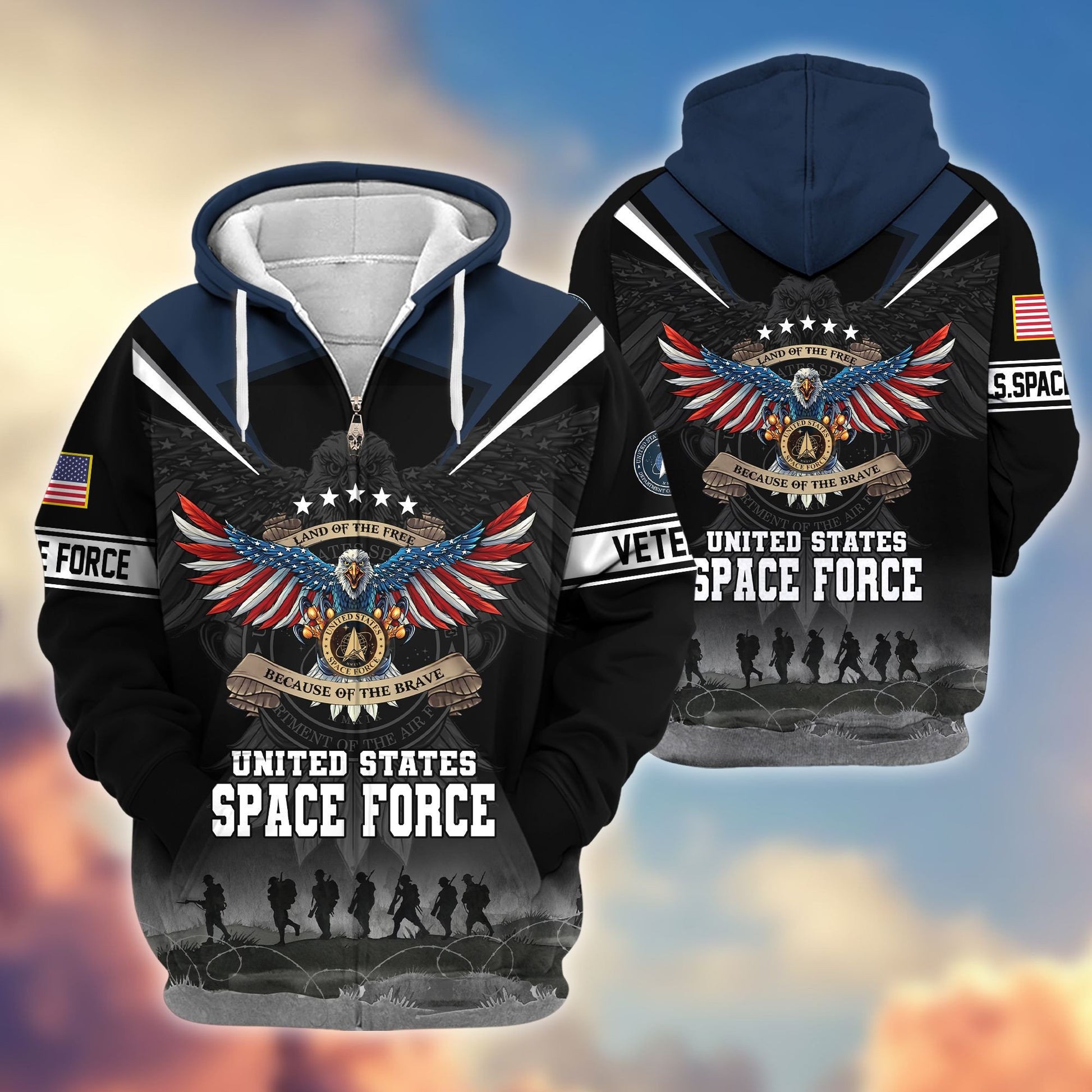 Premium Honoring All Who Served US Veterans Zip Hoodie APHN240912, Gifts For US Veterans, Gifts For Veterans Day