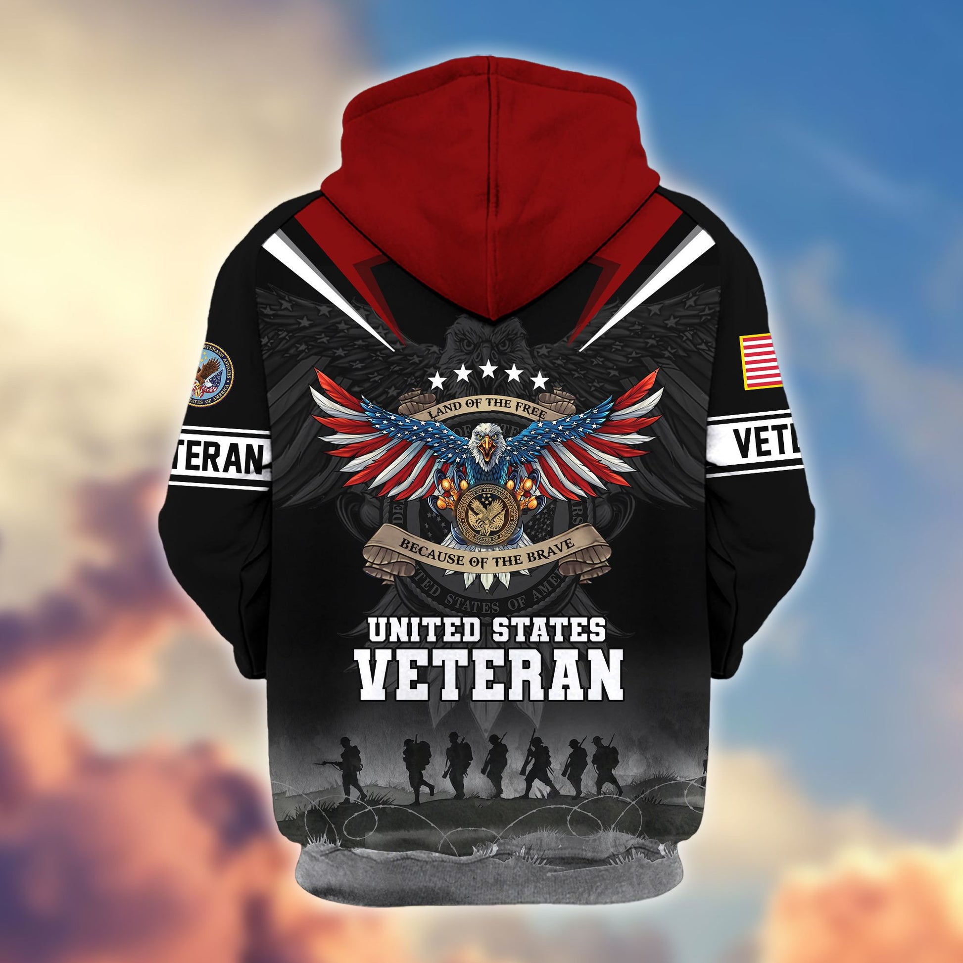 Premium Honoring All Who Served US Veterans Zip Hoodie APHN240912, Gifts For US Veterans, Gifts For Veterans Day