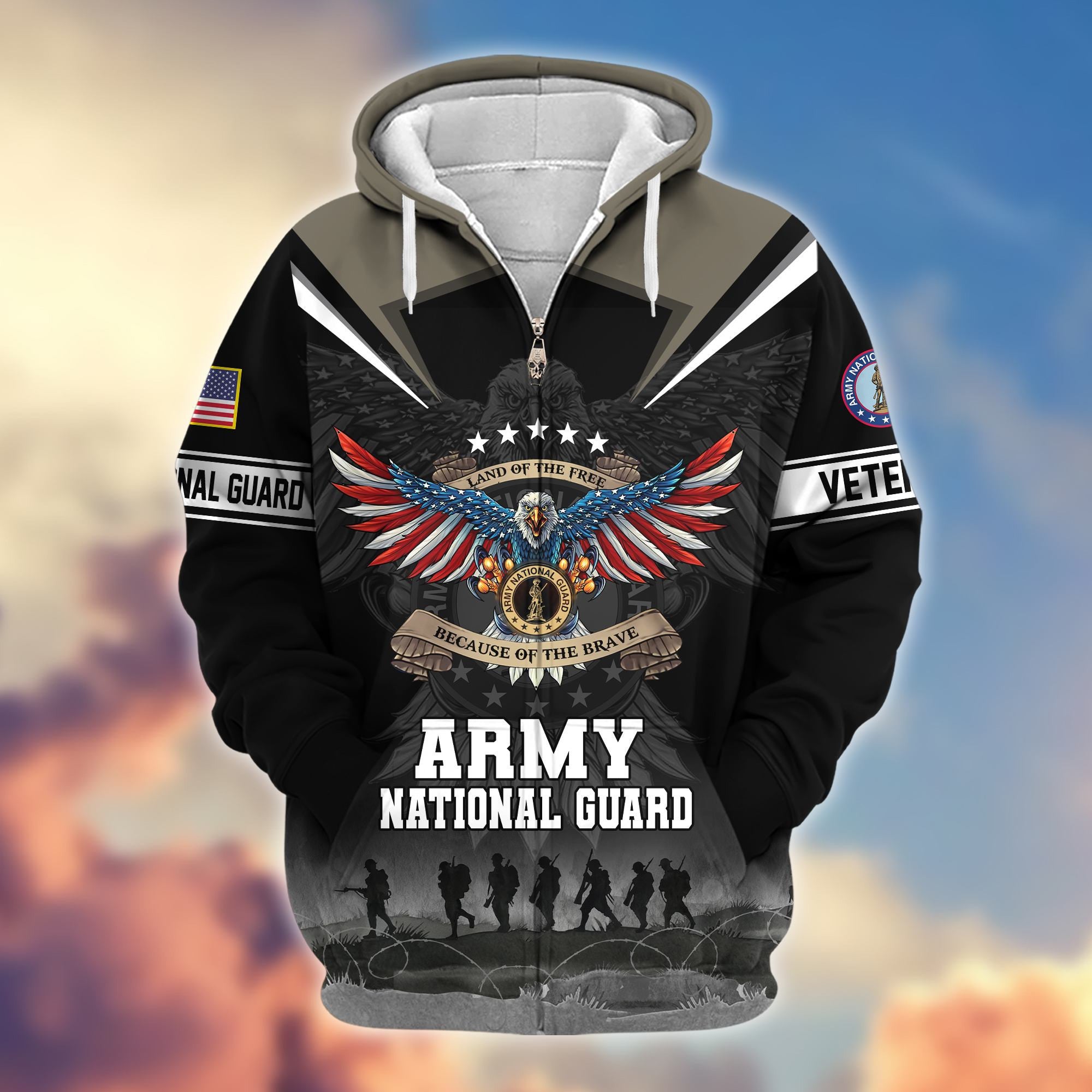Premium Honoring All Who Served US Veterans Zip Hoodie APHN240912, Gifts For US Veterans, Gifts For Veterans Day