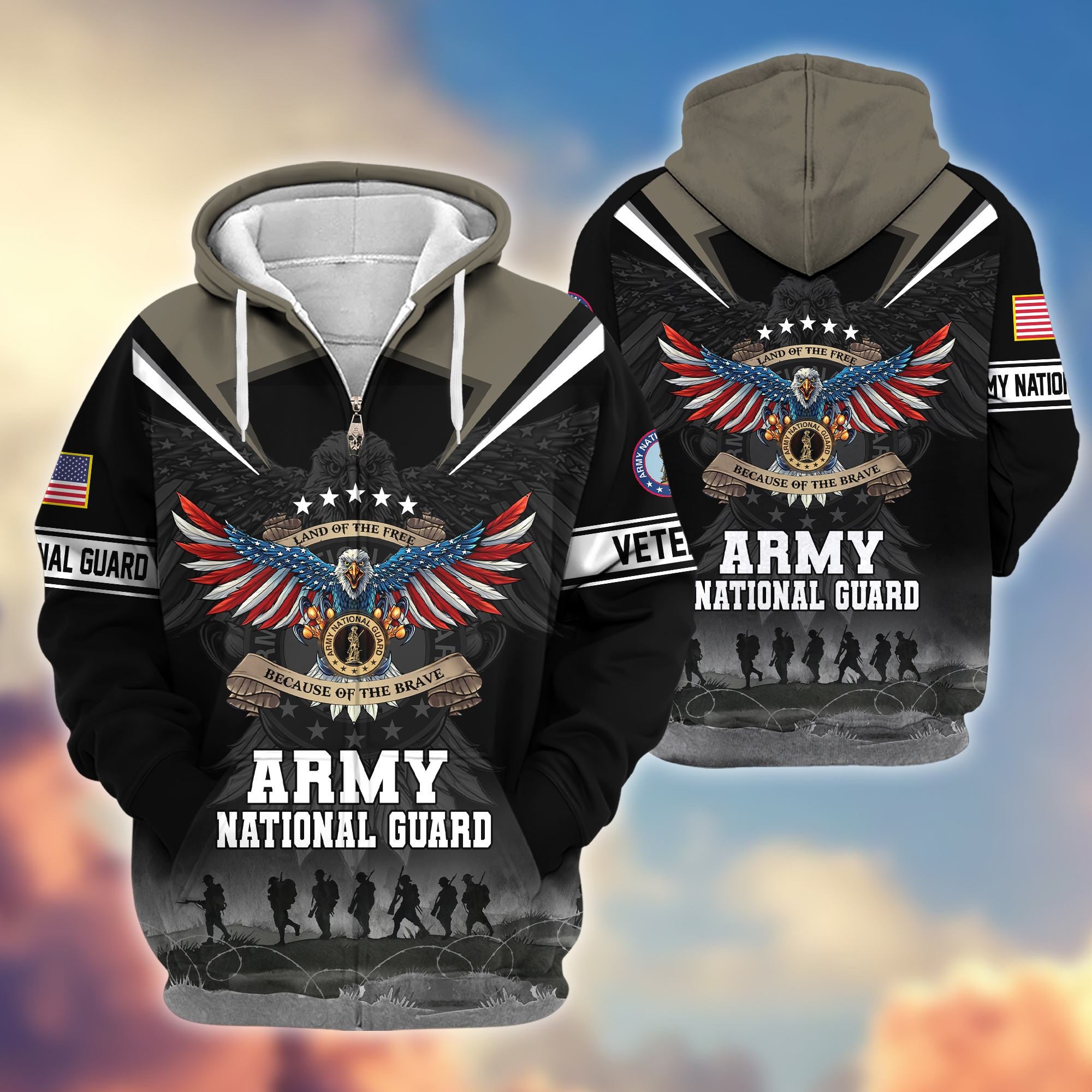 Premium Honoring All Who Served US Veterans Zip Hoodie APHN240912, Gifts For US Veterans, Gifts For Veterans Day