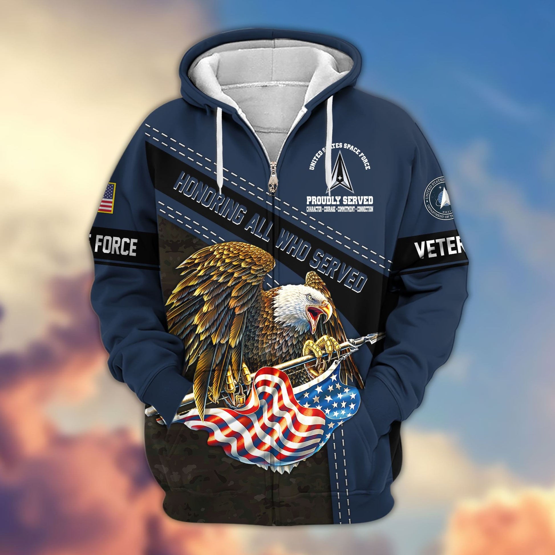 Premium Honoring All Who Served US Veterans Zip Hoodie APHN180911, Gifts For US Veterans, Gifts For Veterans Day
