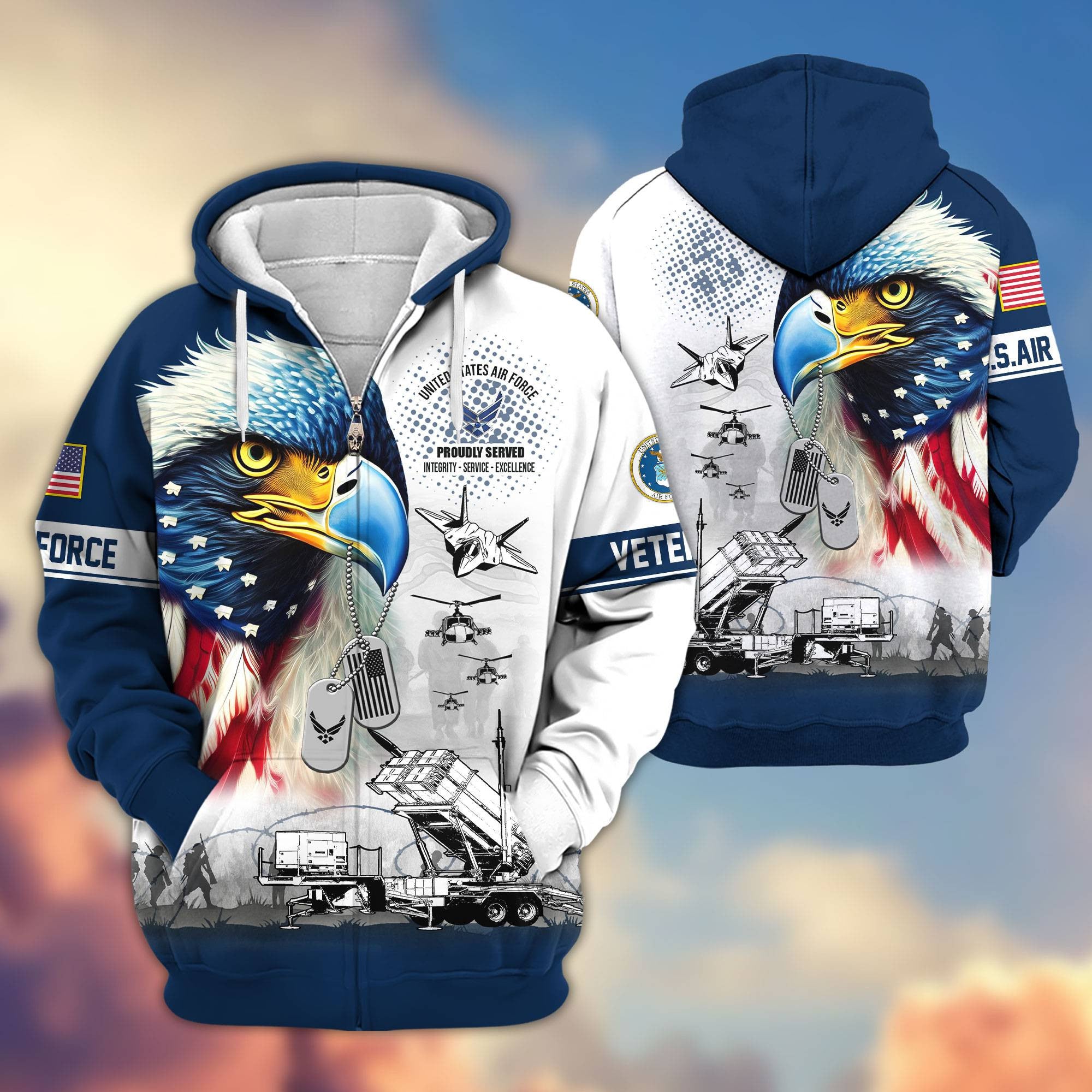 Premium US Veterans Zip Hoodie APHN260913, Gifts For US Veterans, Gifts For Veterans Day