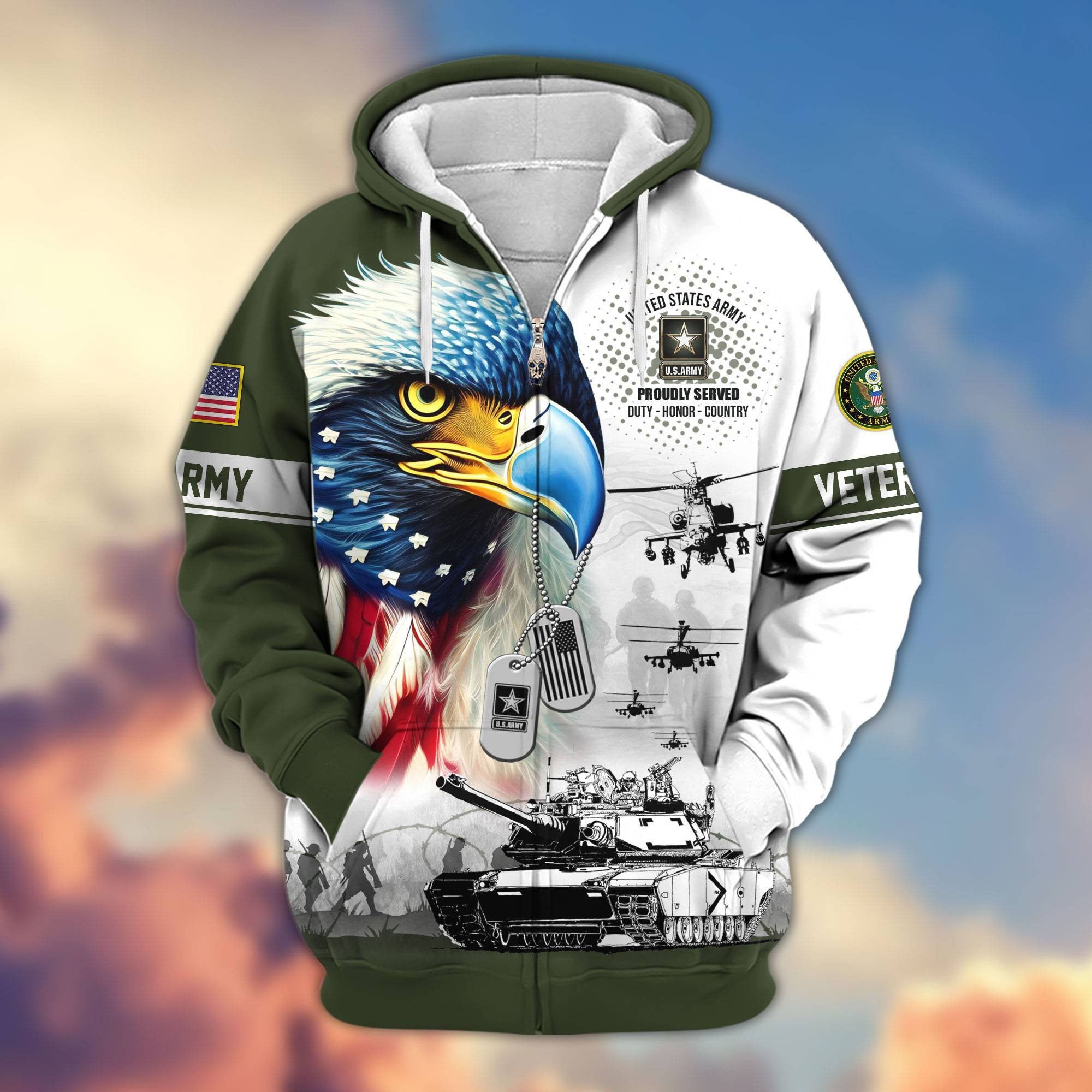 Premium US Veterans Zip Hoodie APHN260913, Gifts For US Veterans, Gifts For Veterans Day