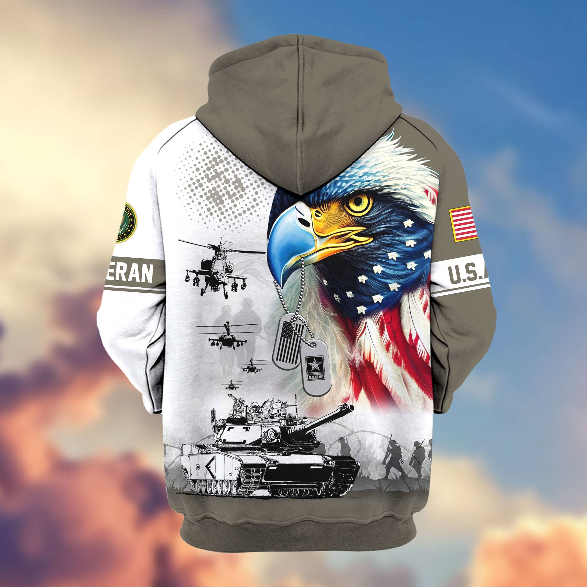 Premium US Veterans Zip Hoodie APHN260913, Gifts For US Veterans, Gifts For Veterans Day