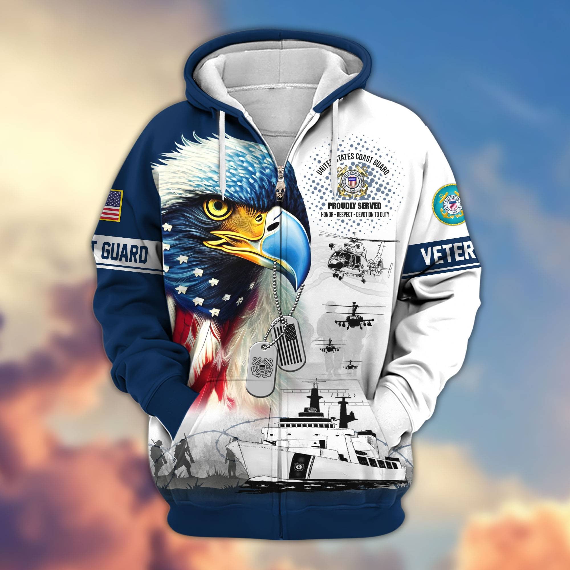 Premium US Veterans Zip Hoodie APHN260913, Gifts For US Veterans, Gifts For Veterans Day
