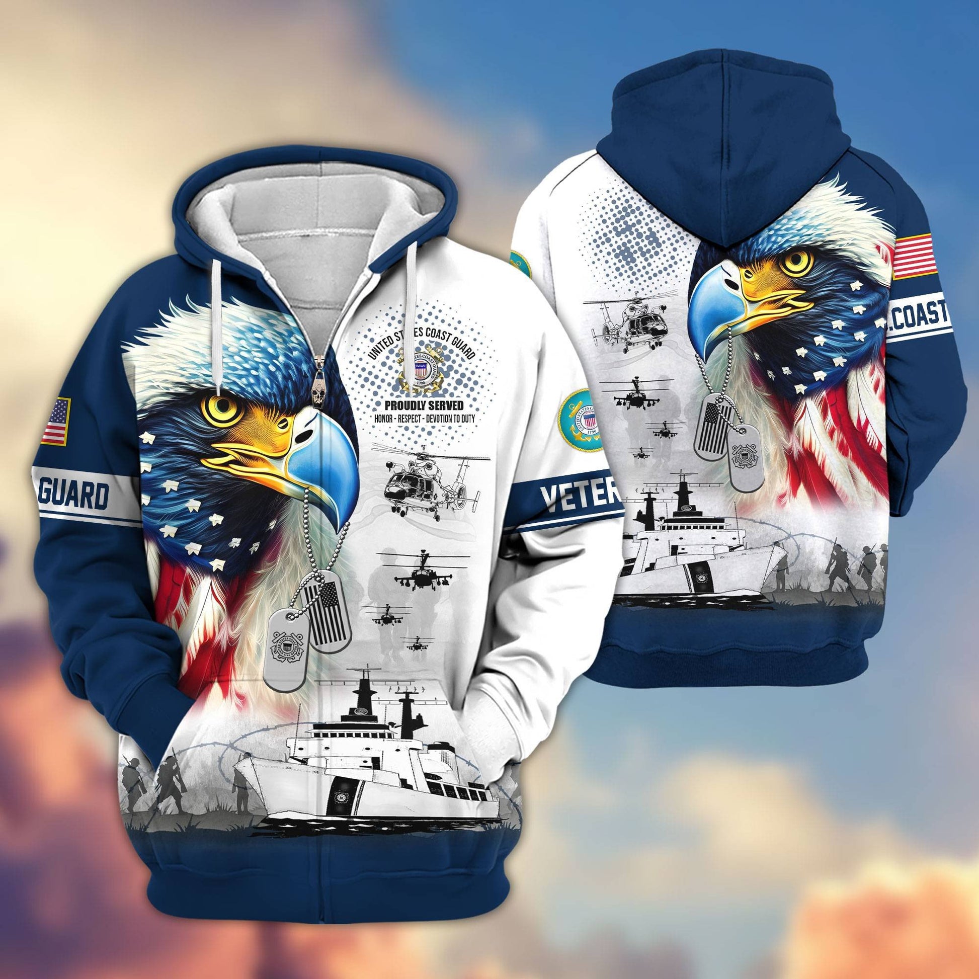 Premium US Veterans Zip Hoodie APHN260913, Gifts For US Veterans, Gifts For Veterans Day