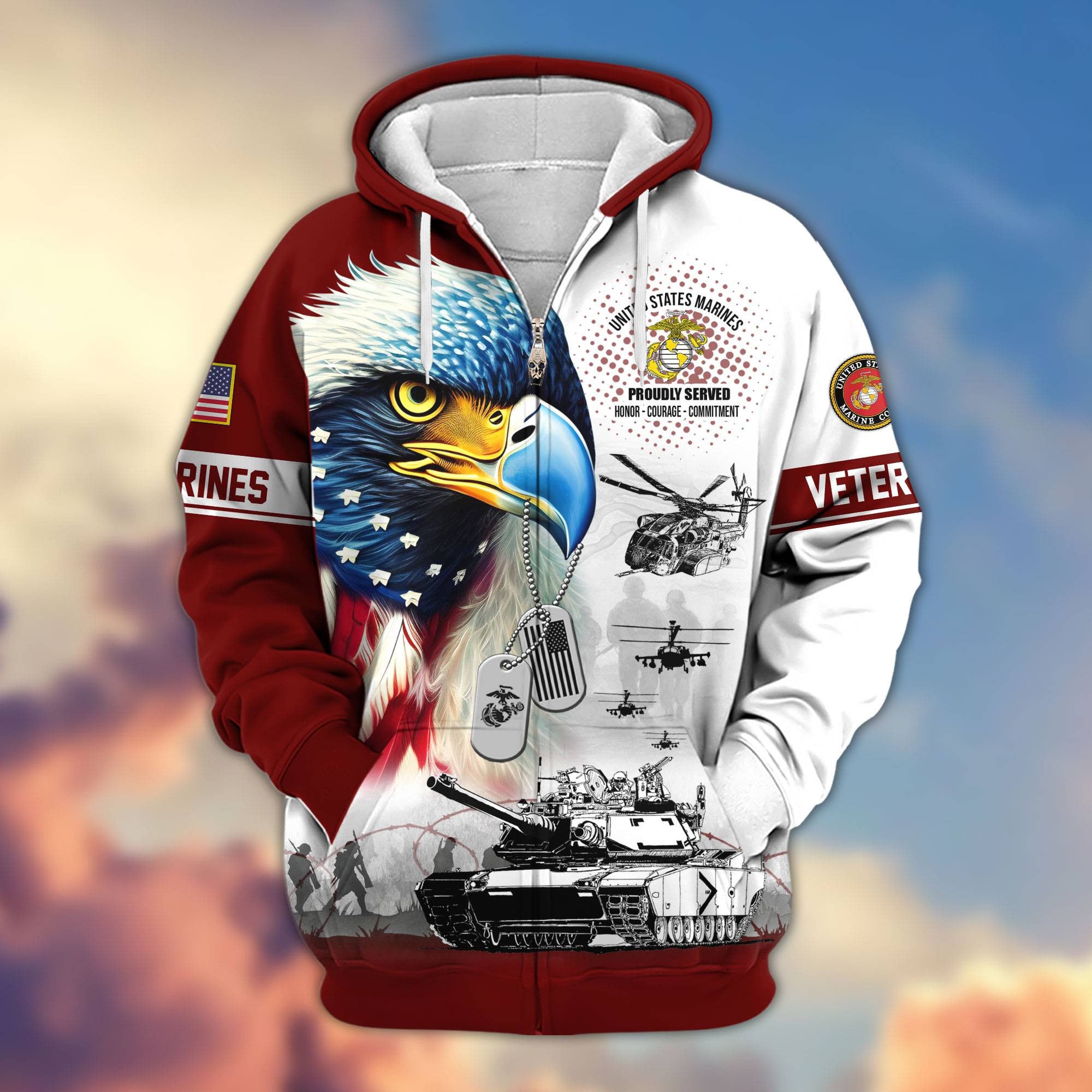 Premium US Veterans Zip Hoodie APHN260913, Gifts For US Veterans, Gifts For Veterans Day