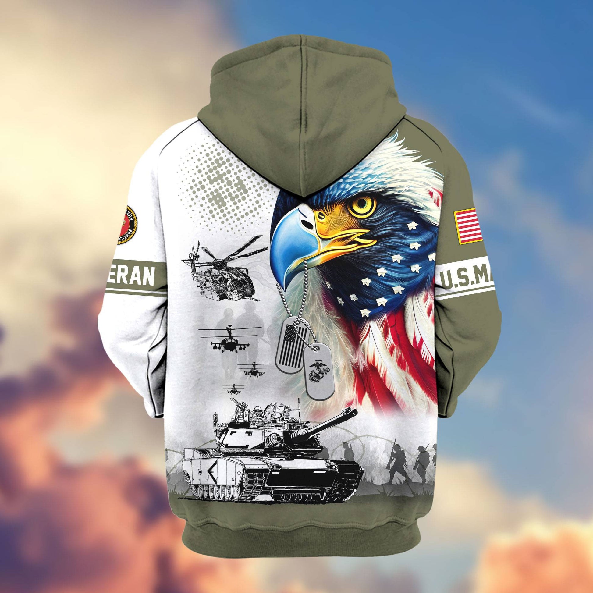 Premium US Veterans Zip Hoodie APHN260913, Gifts For US Veterans, Gifts For Veterans Day