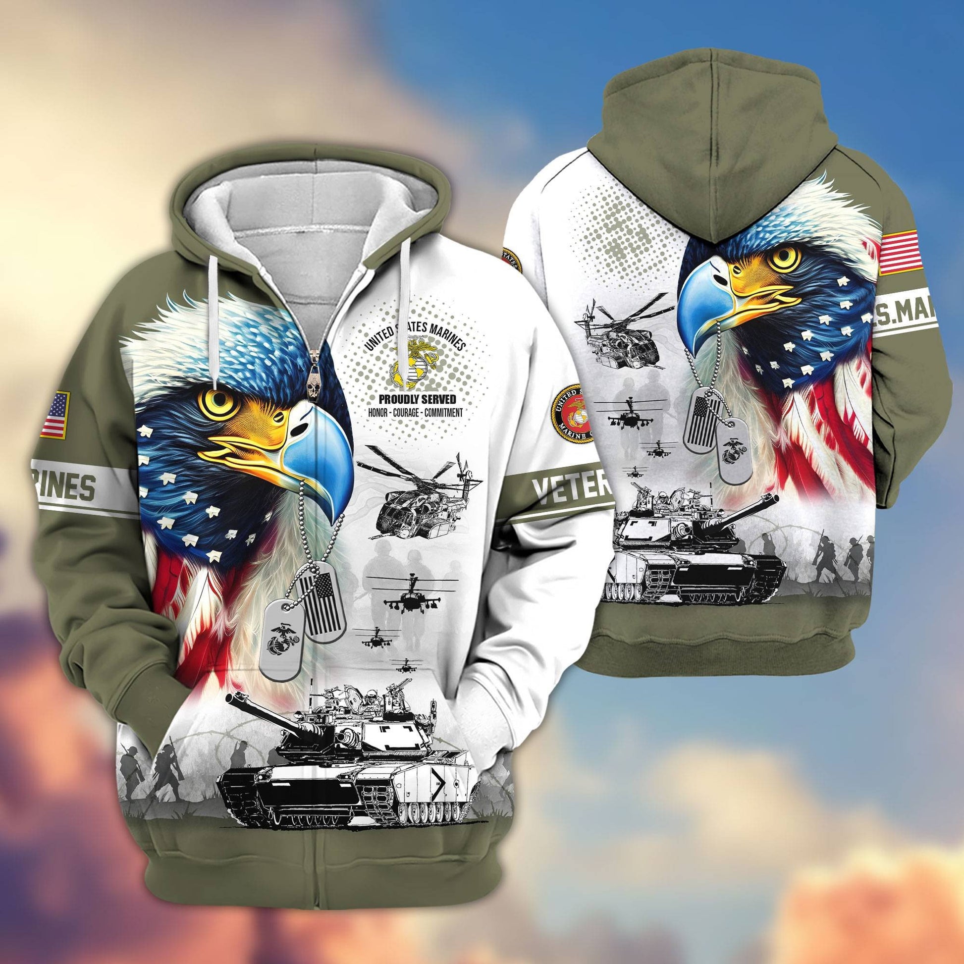 Premium US Veterans Zip Hoodie APHN260913, Gifts For US Veterans, Gifts For Veterans Day
