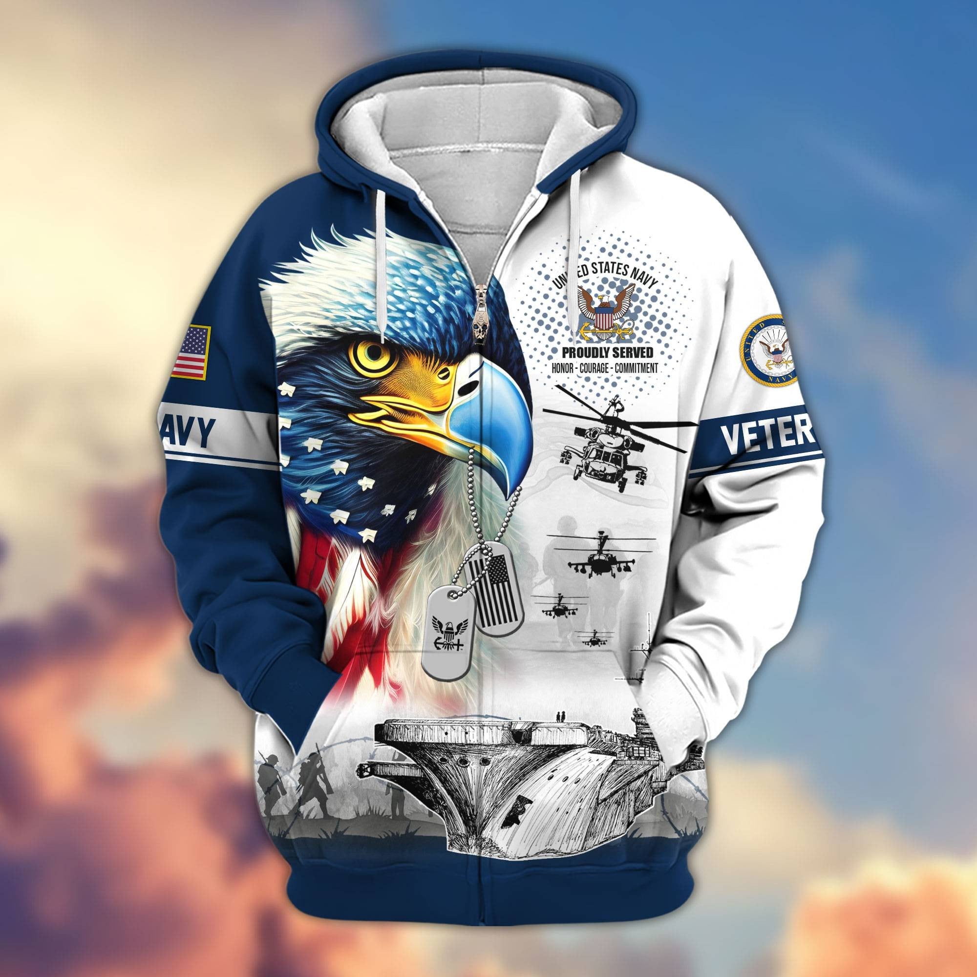 Premium US Veterans Zip Hoodie APHN260913, Gifts For US Veterans, Gifts For Veterans Day