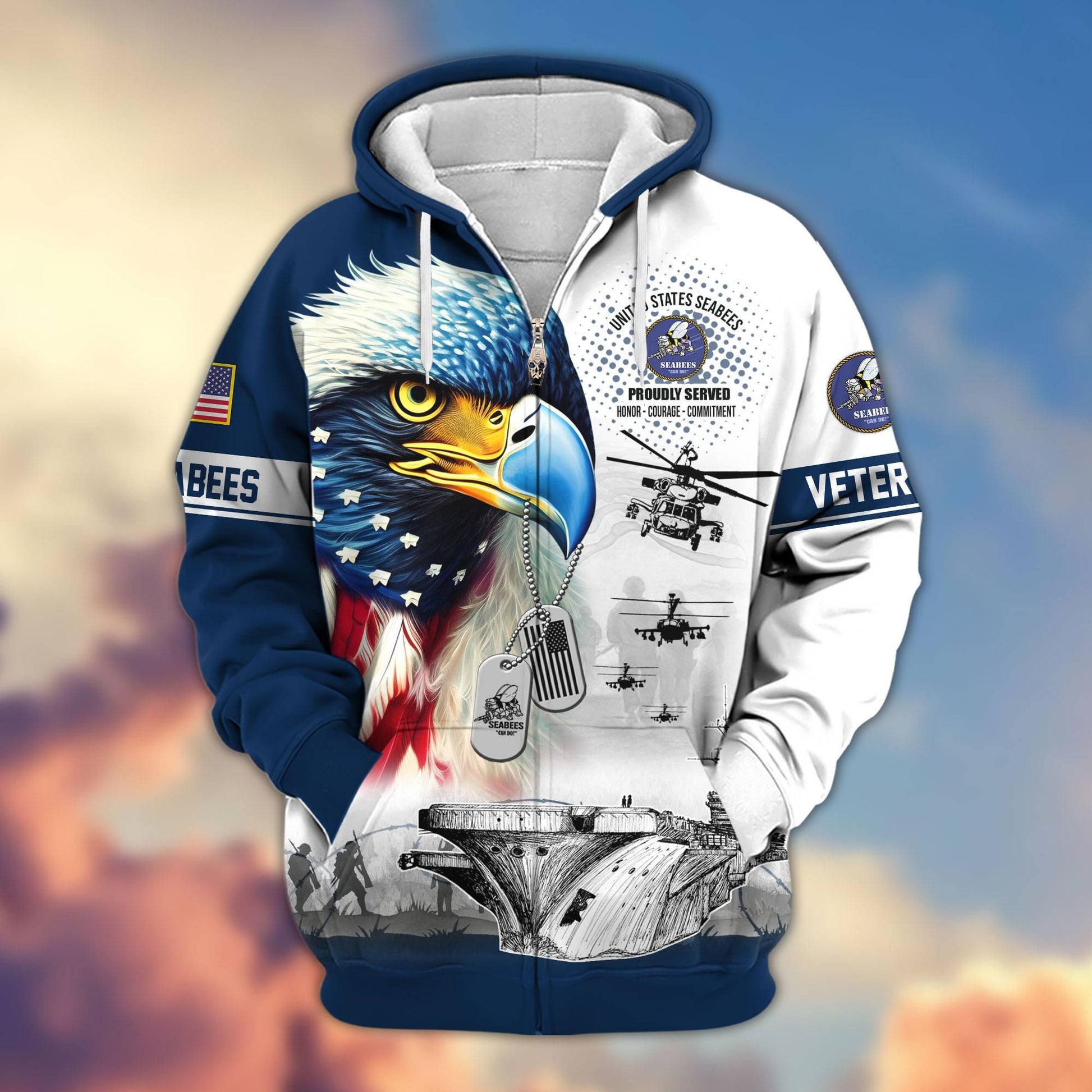 Premium US Veterans Zip Hoodie APHN260913, Gifts For US Veterans, Gifts For Veterans Day