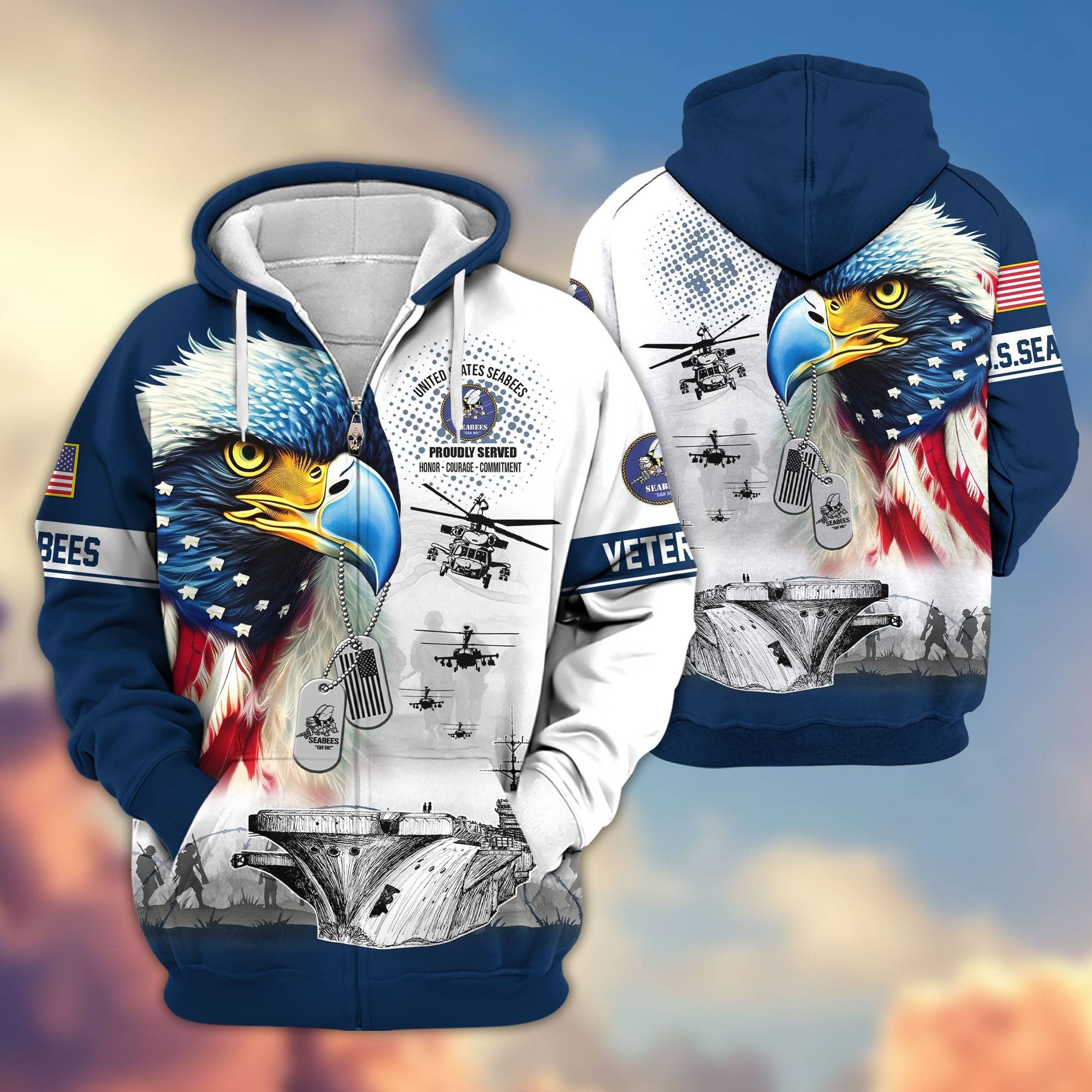 Premium US Veterans Zip Hoodie APHN260913, Gifts For US Veterans, Gifts For Veterans Day