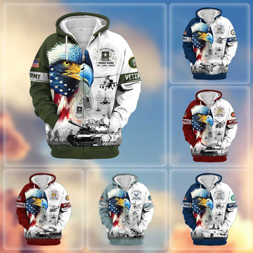 Premium US Veterans Zip Hoodie APHN260913, Gifts For US Veterans, Gifts For Veterans Day