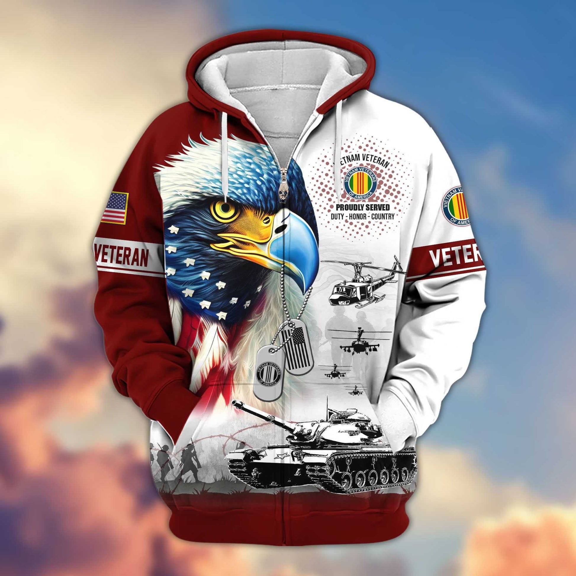 Premium US Veterans Zip Hoodie APHN260913, Gifts For US Veterans, Gifts For Veterans Day