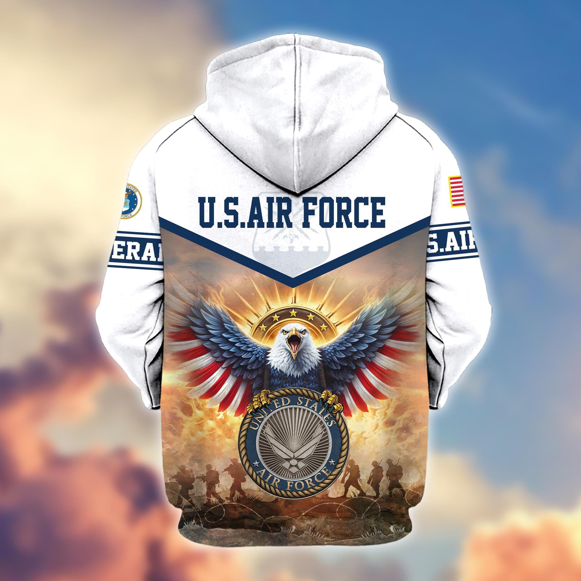 Premium Honoring All Who Served US Veterans Zip Hoodie BPVC300901, Gifts For US Veterans, Gifts For Veterans Day