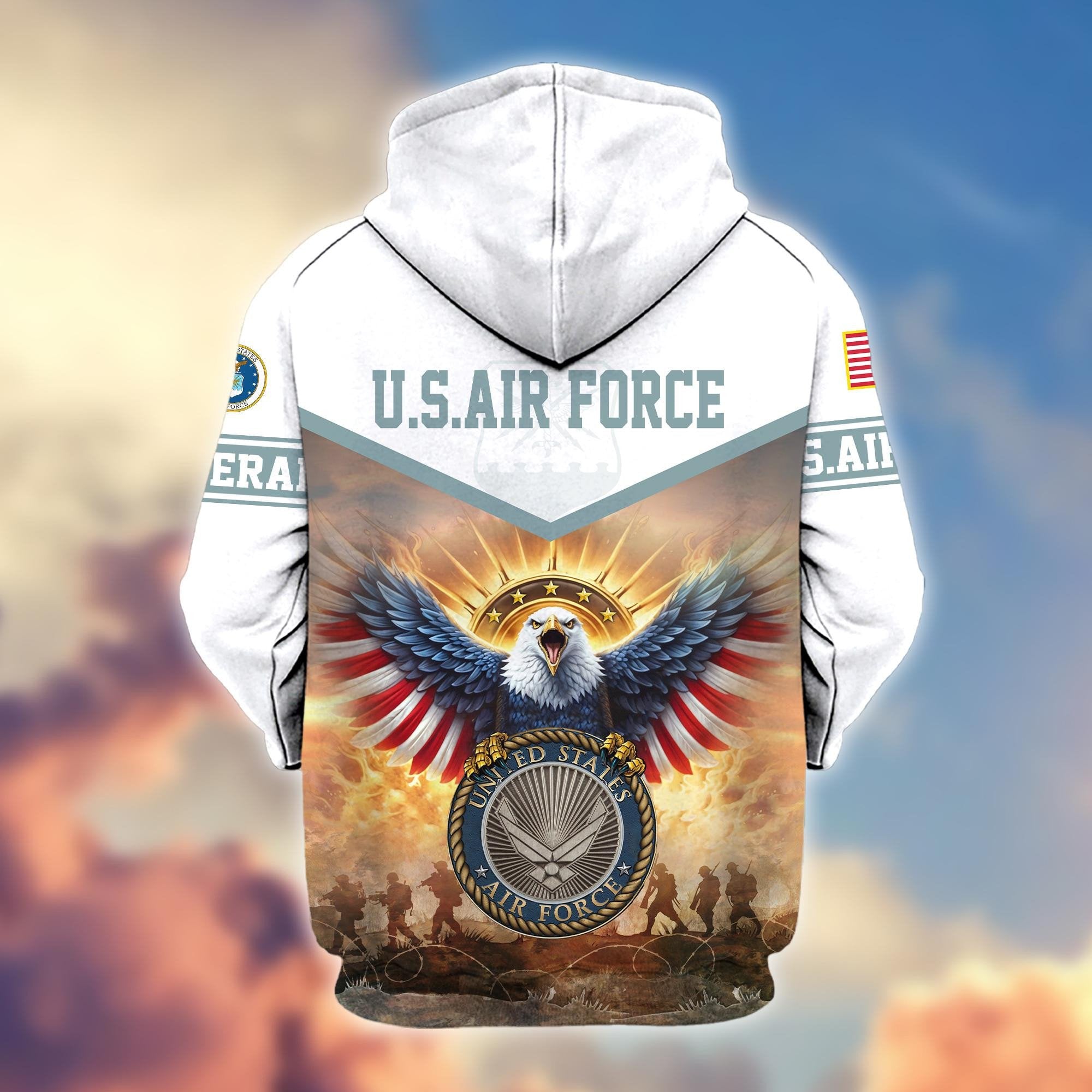 Premium Honoring All Who Served US Veterans Zip Hoodie BPVC300901, Gifts For US Veterans, Gifts For Veterans Day