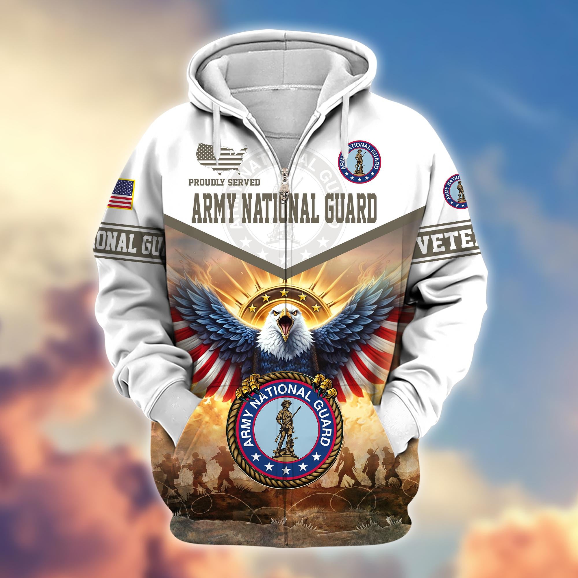 Premium Honoring All Who Served US Veterans Zip Hoodie BPVC300901, Gifts For US Veterans, Gifts For Veterans Day