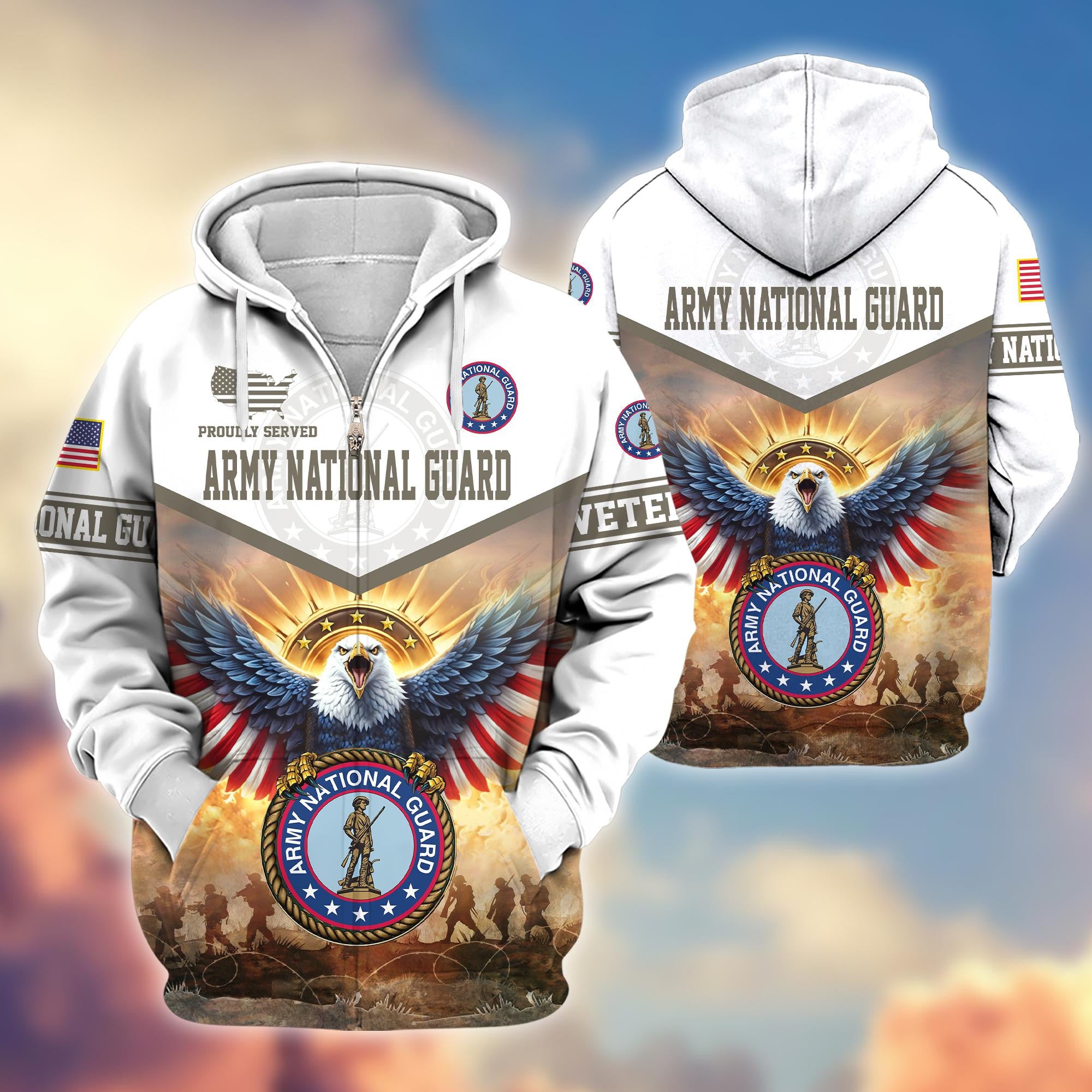 Premium Honoring All Who Served US Veterans Zip Hoodie BPVC300901, Gifts For US Veterans, Gifts For Veterans Day