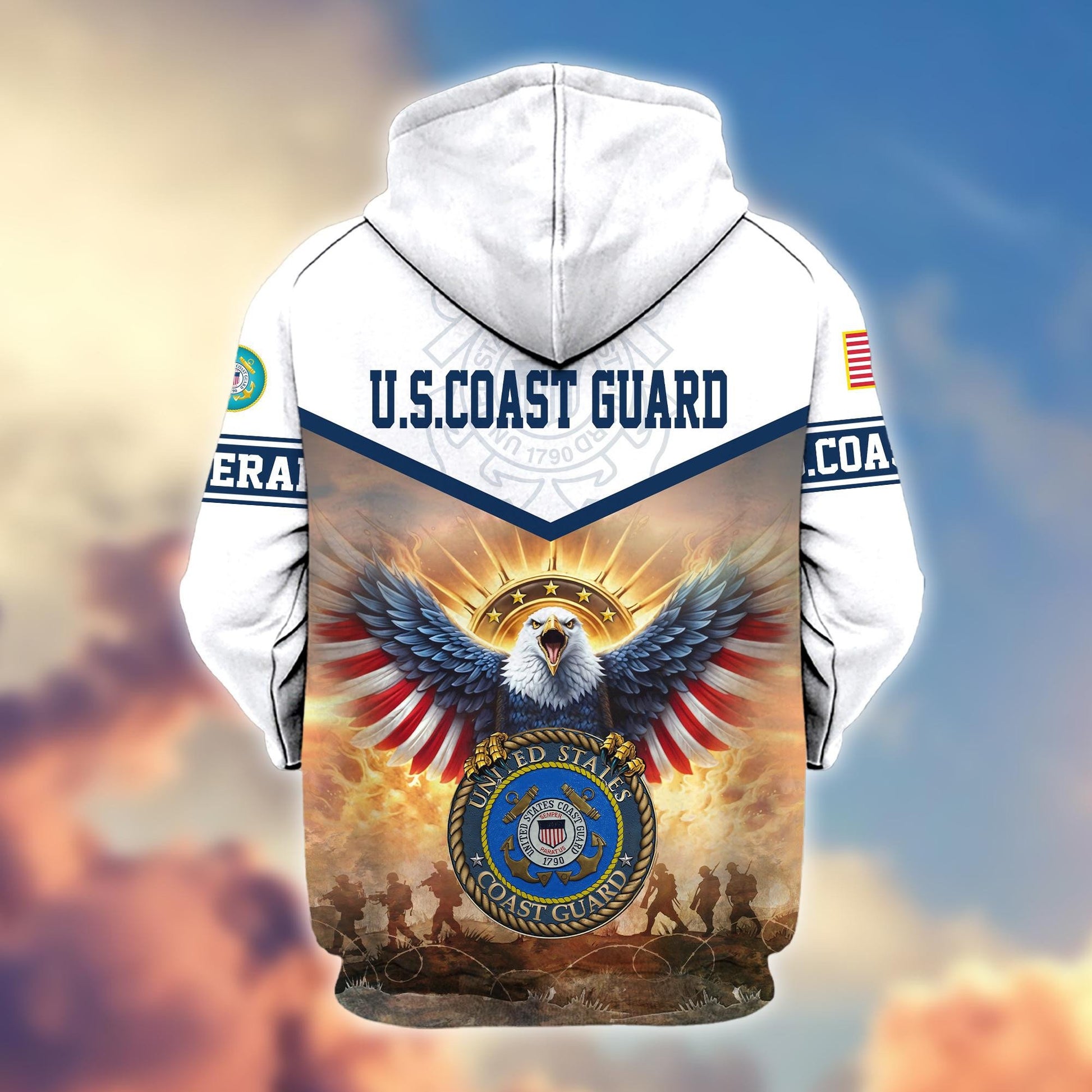 Premium Honoring All Who Served US Veterans Zip Hoodie BPVC300901, Gifts For US Veterans, Gifts For Veterans Day