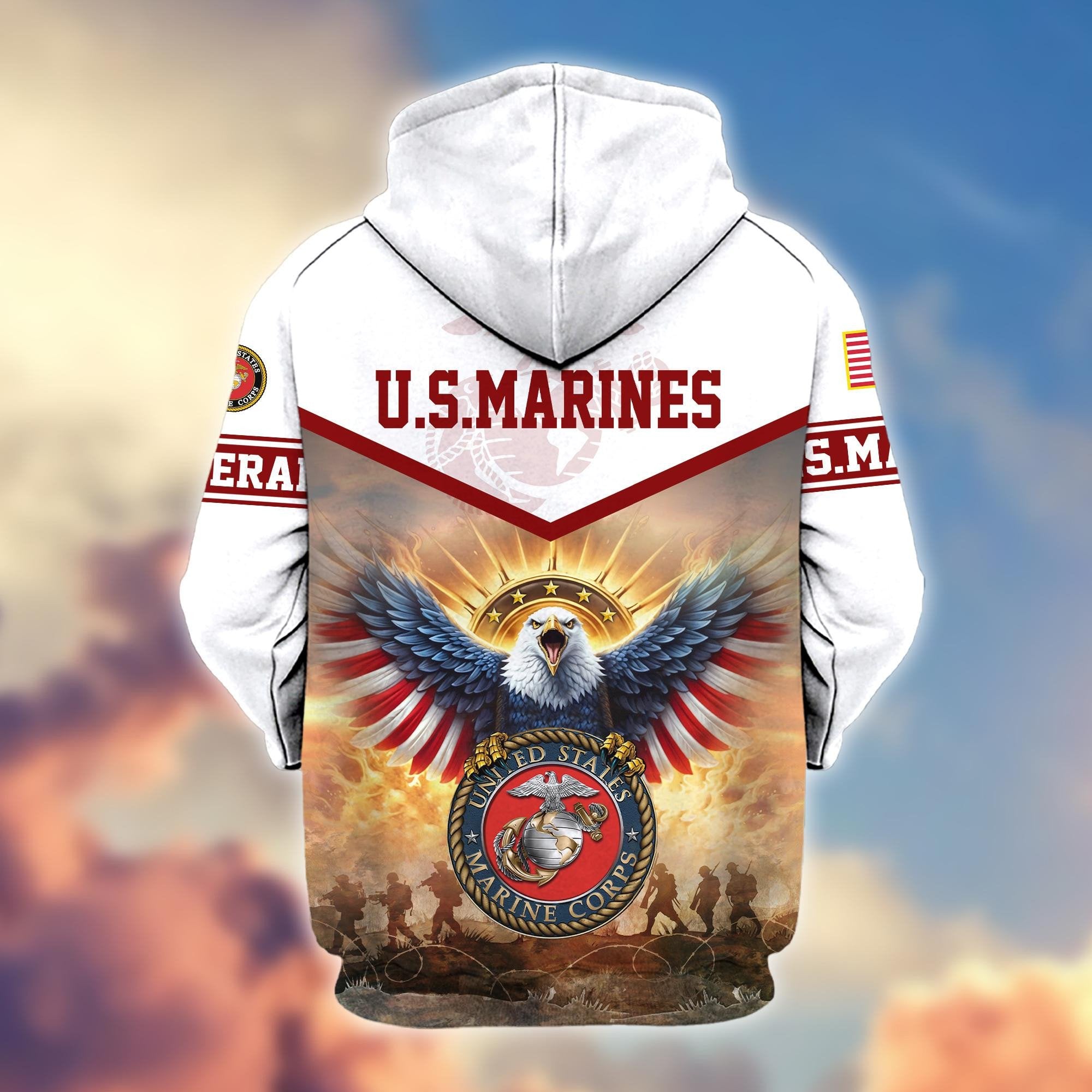 Premium Honoring All Who Served US Veterans Zip Hoodie BPVC300901, Gifts For US Veterans, Gifts For Veterans Day