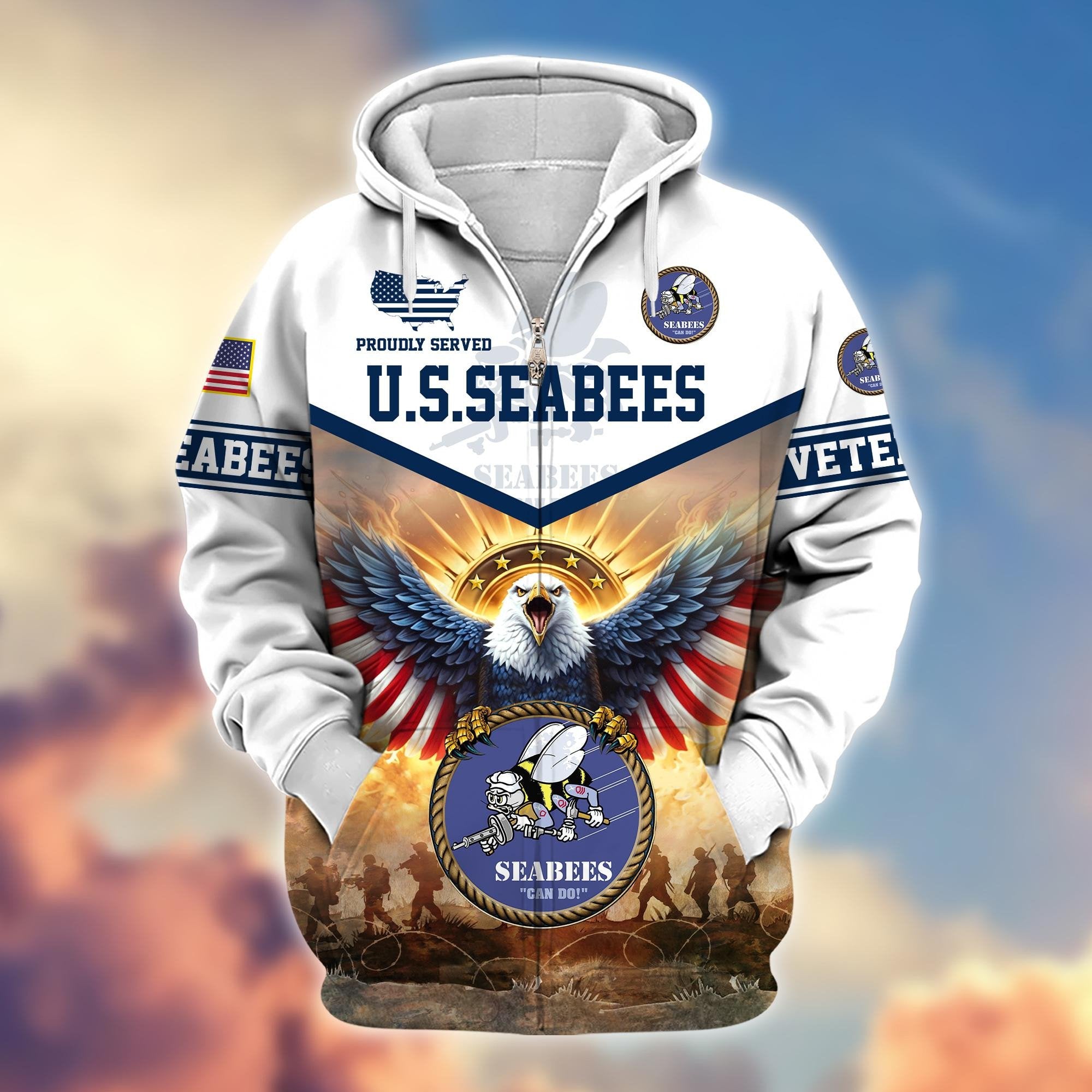 Premium Honoring All Who Served US Veterans Zip Hoodie BPVC300901, Gifts For US Veterans, Gifts For Veterans Day