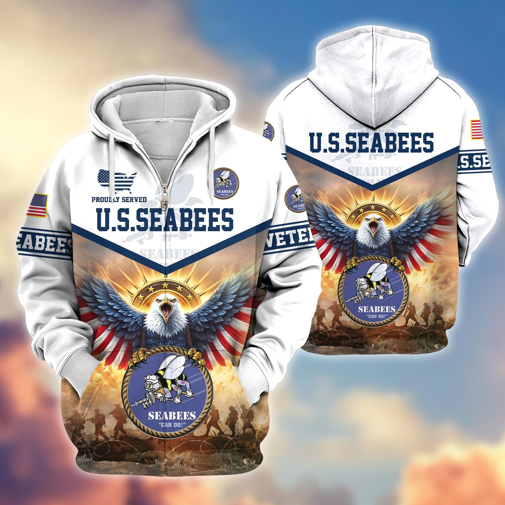 Premium Honoring All Who Served US Veterans Zip Hoodie BPVC300901, Gifts For US Veterans, Gifts For Veterans Day