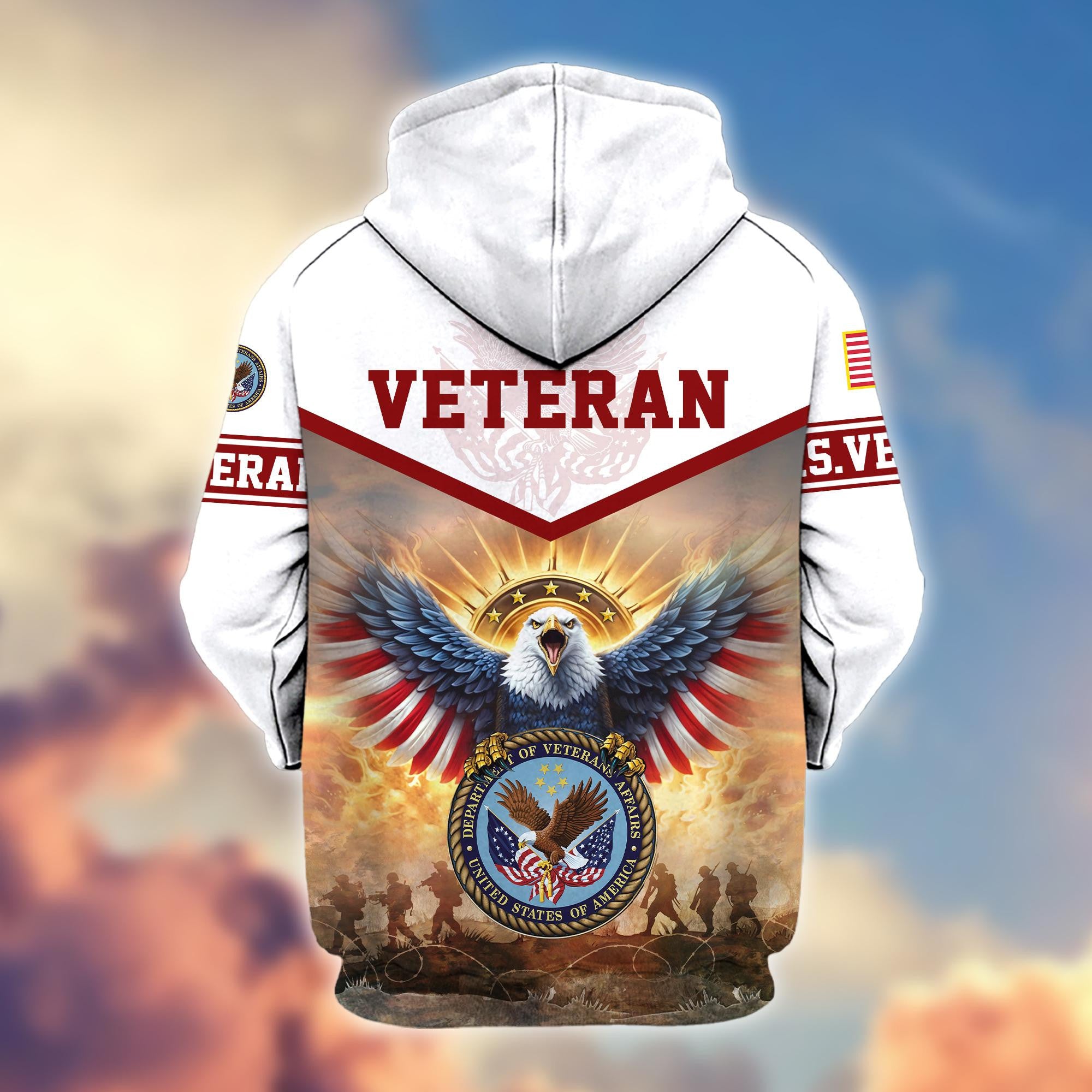 Premium Honoring All Who Served US Veterans Zip Hoodie BPVC300901, Gifts For US Veterans, Gifts For Veterans Day