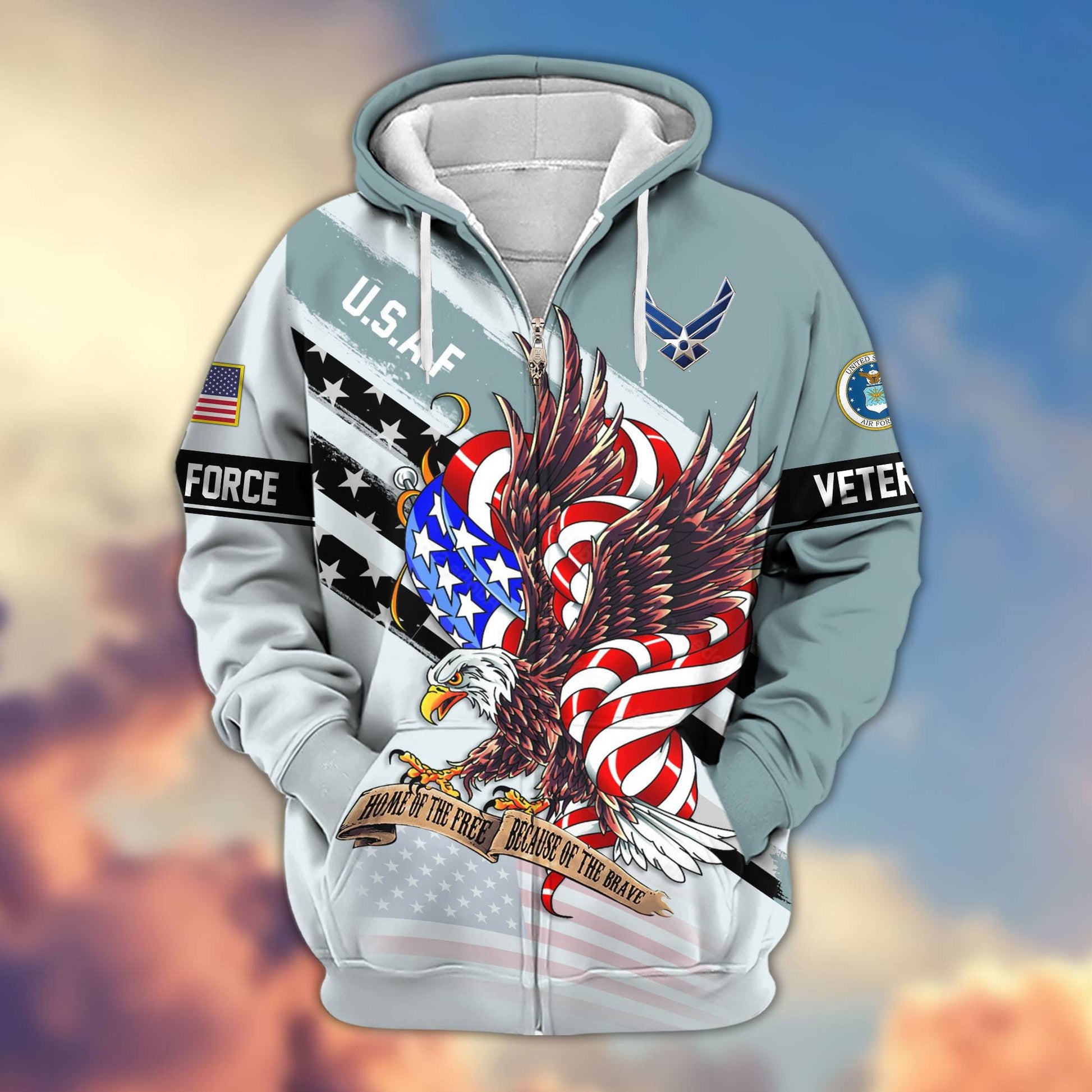 Premium US Veterans Zip Hoodie APHN300911, Gifts For US Veterans, Gifts For Veterans Day