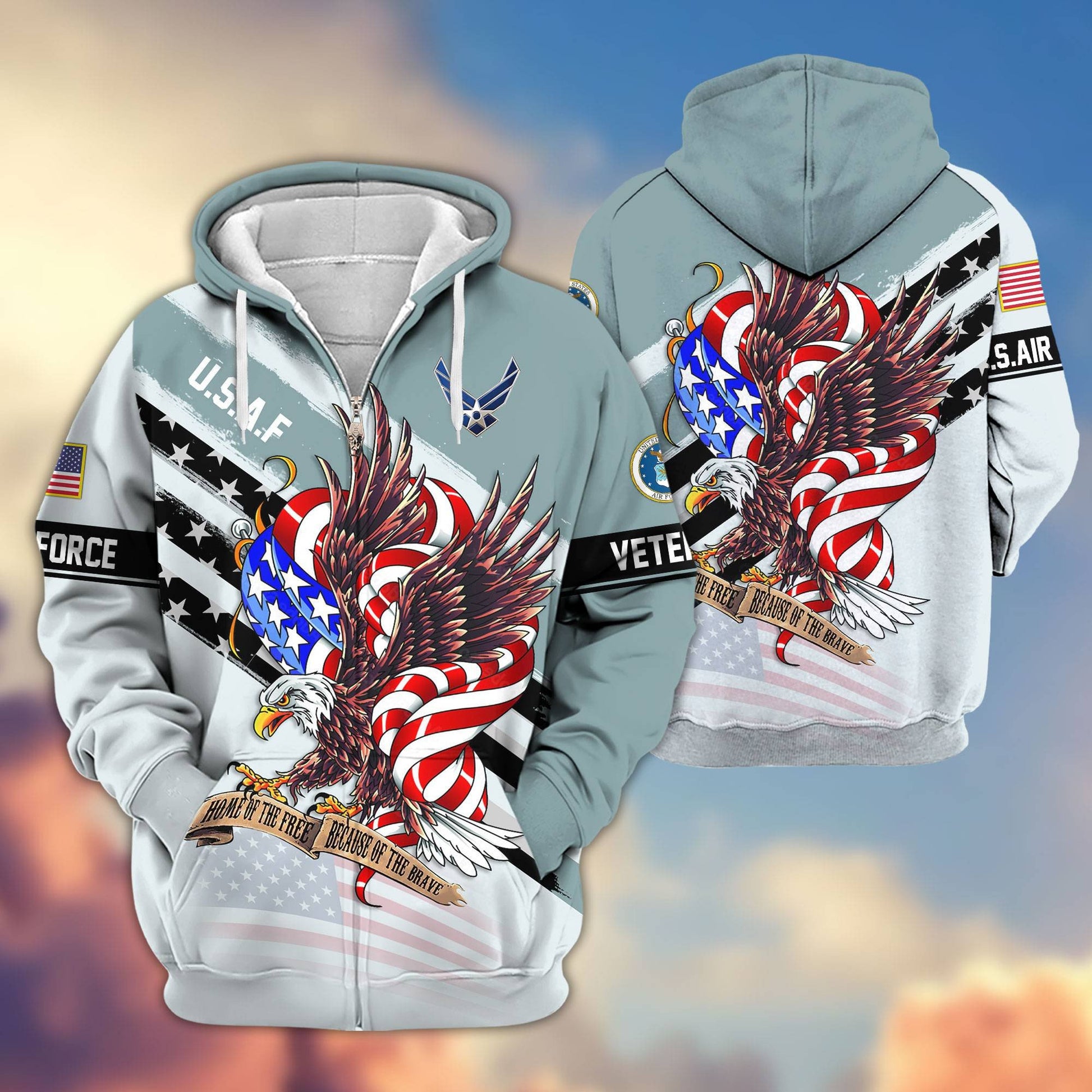 Premium US Veterans Zip Hoodie APHN300911, Gifts For US Veterans, Gifts For Veterans Day