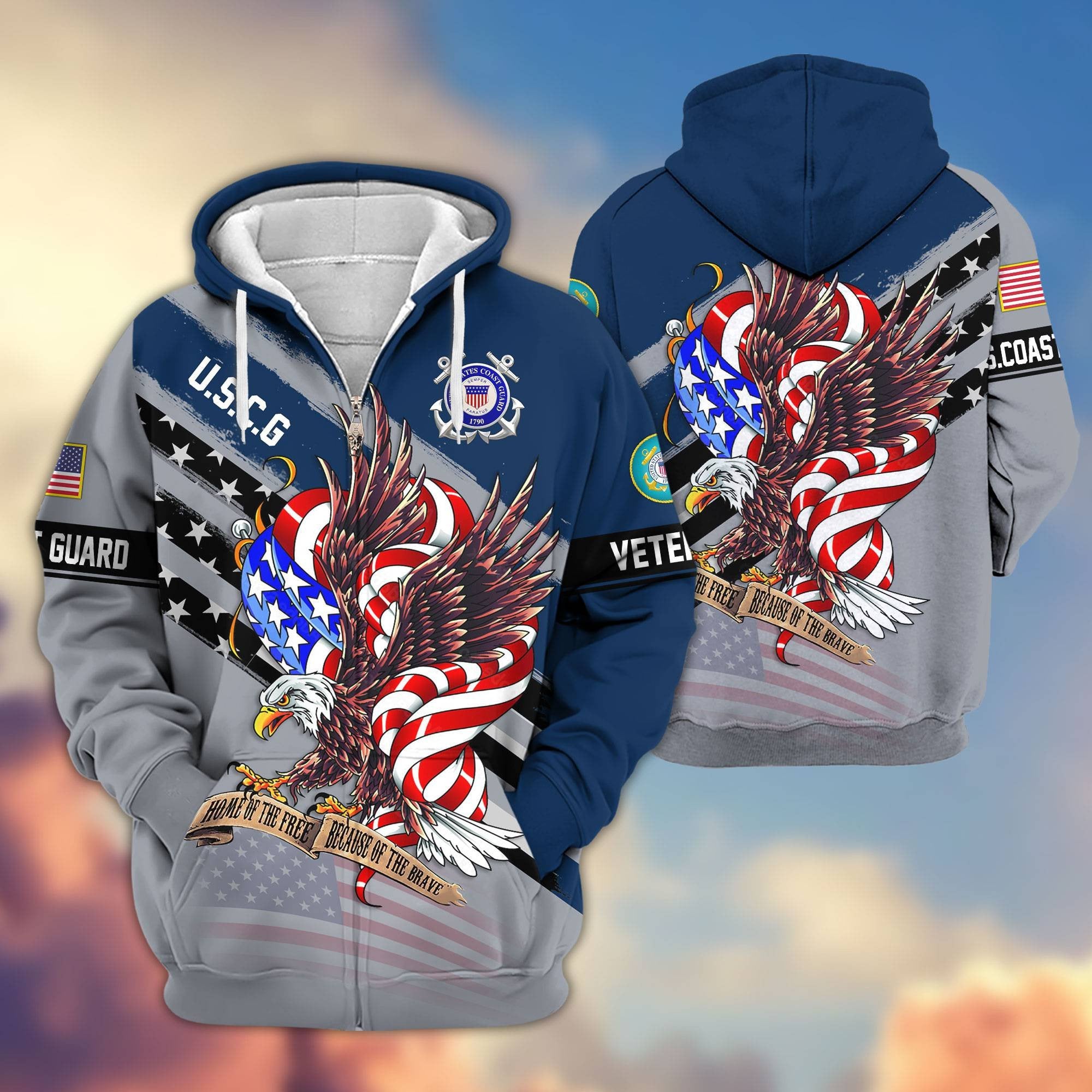 Premium US Veterans Zip Hoodie APHN300911, Gifts For US Veterans, Gifts For Veterans Day