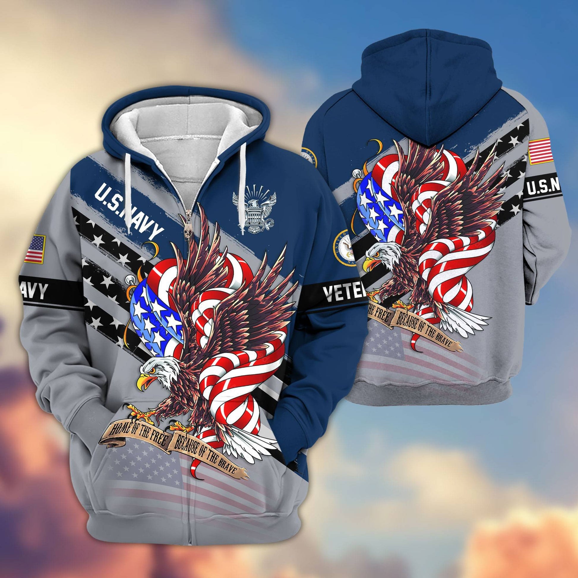 Premium US Veterans Zip Hoodie APHN300911, Gifts For US Veterans, Gifts For Veterans Day