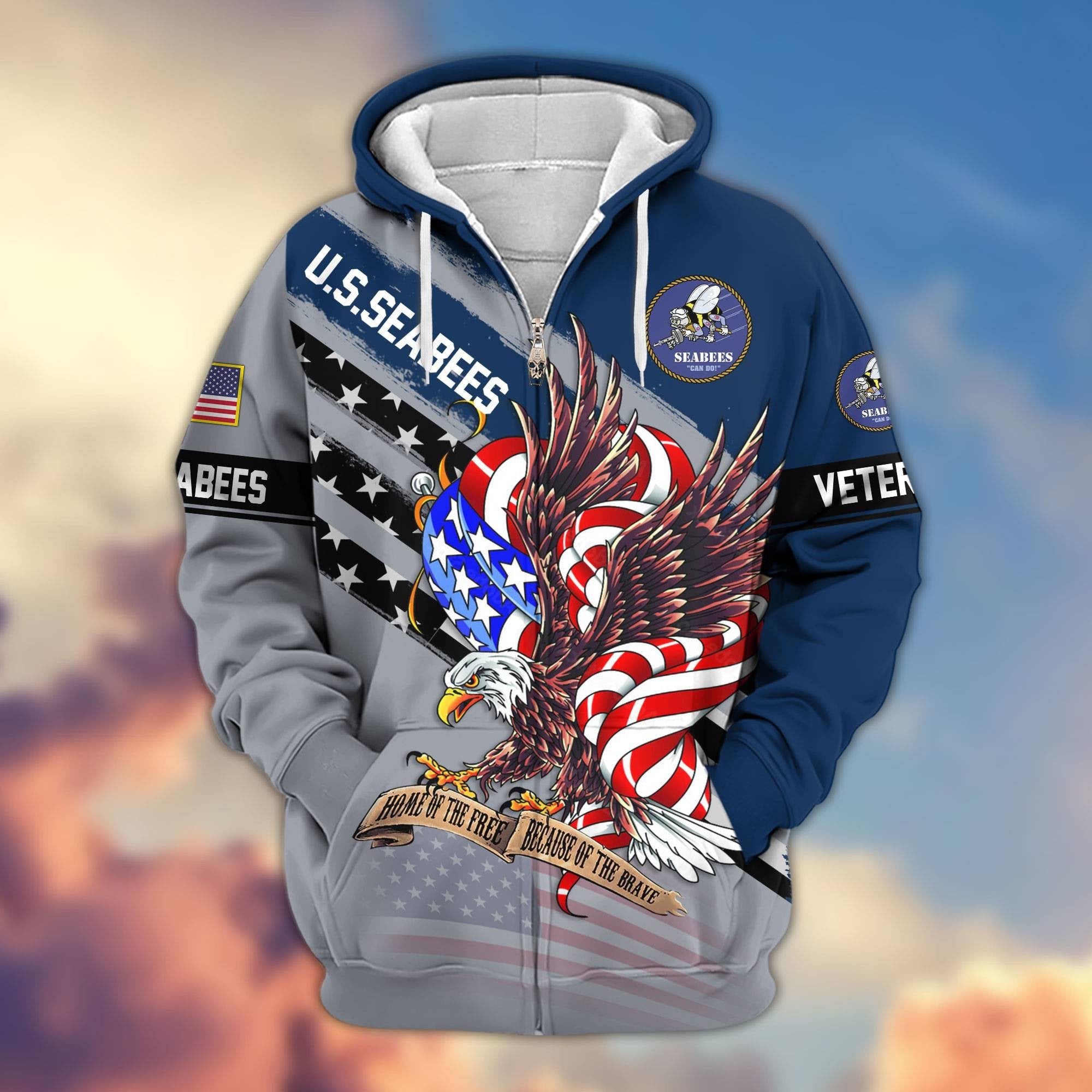 Premium US Veterans Zip Hoodie APHN300911, Gifts For US Veterans, Gifts For Veterans Day