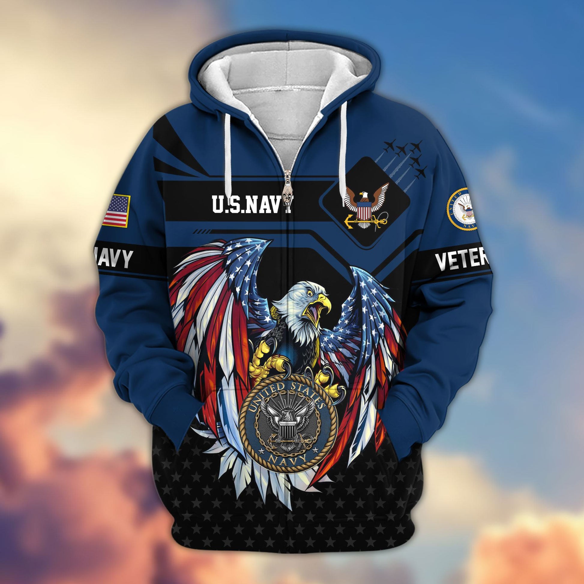 Premium US Veterans Zip Hoodie APHN011011, Gifts For US Veterans, Gifts For Veterans Day