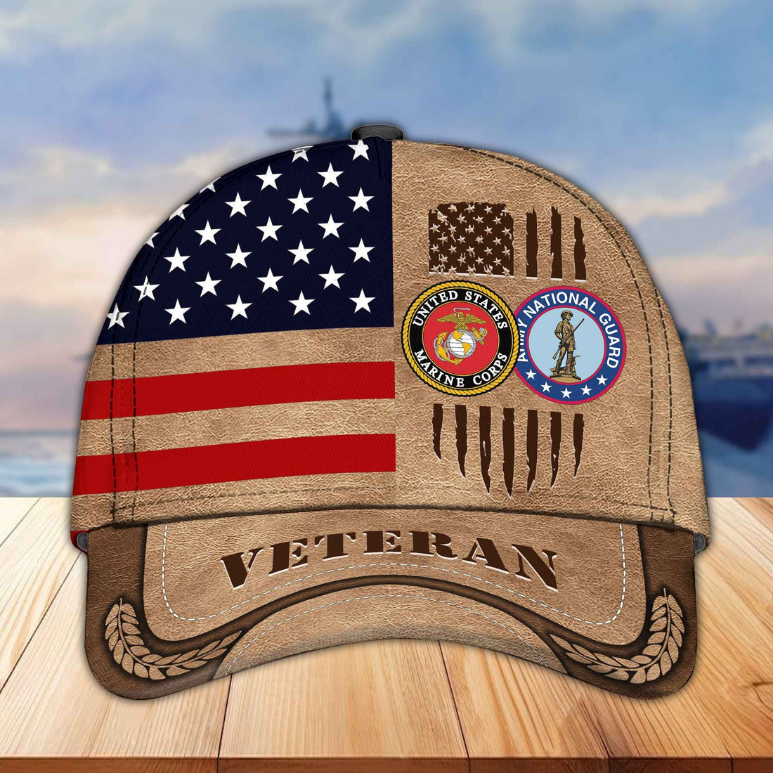 Premium USMC - Army National Guard Veteran Cap BPVC081010