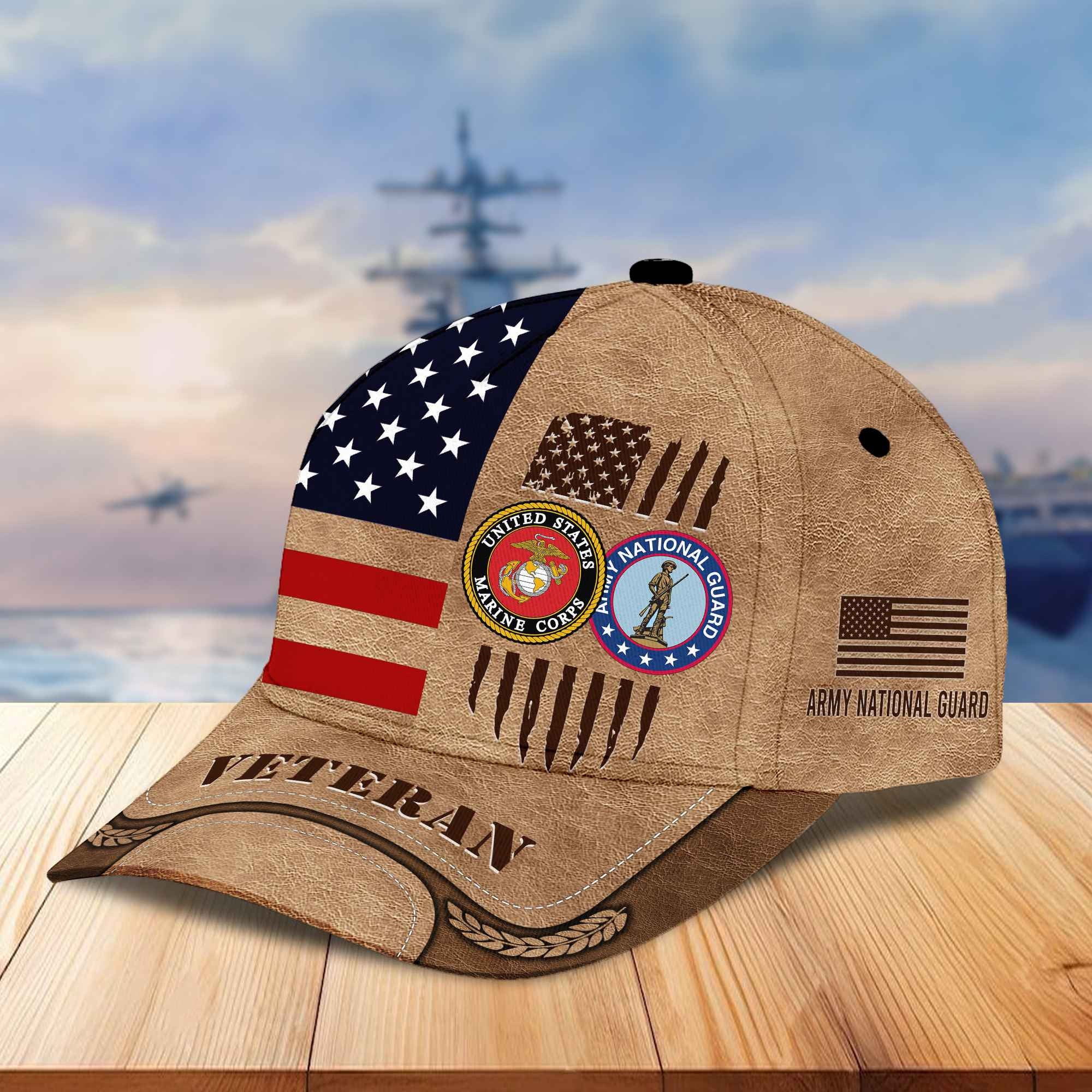 Premium USMC - Army National Guard Veteran Cap BPVC081010