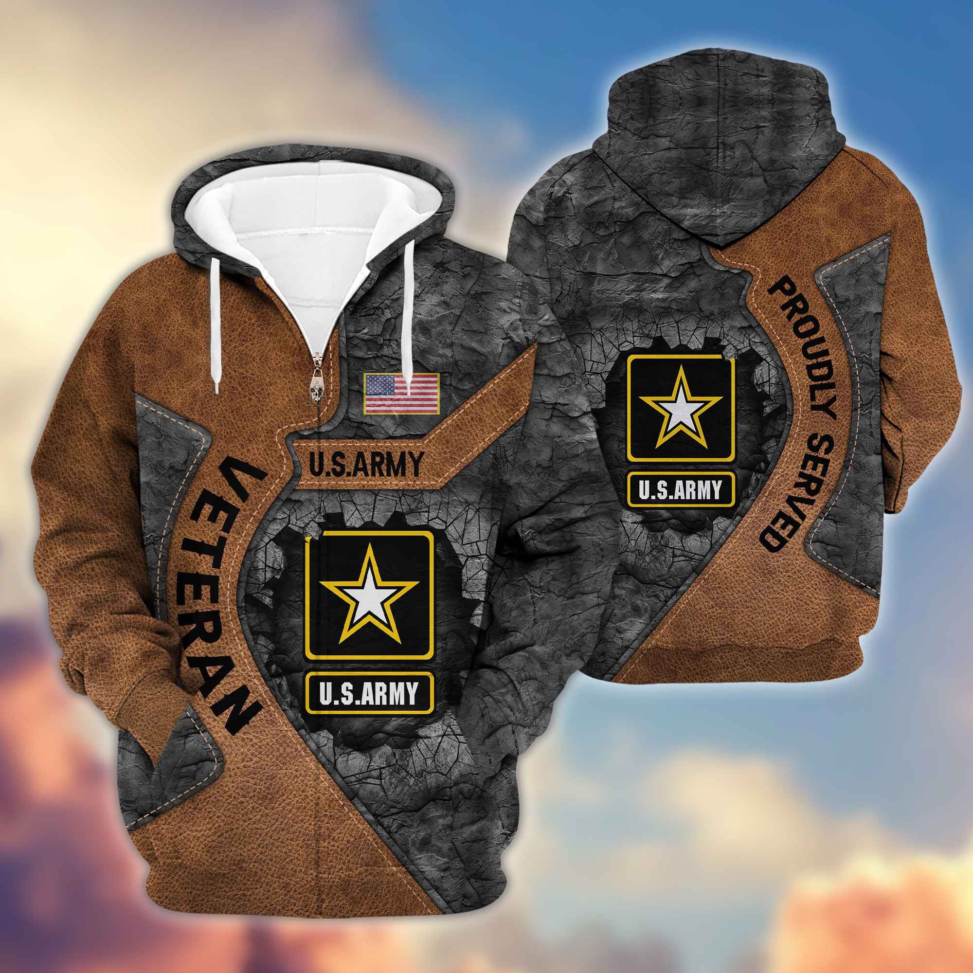 Premium US Army Veterans Zip Hoodie VPVC603901, Gifts For Army Veteran