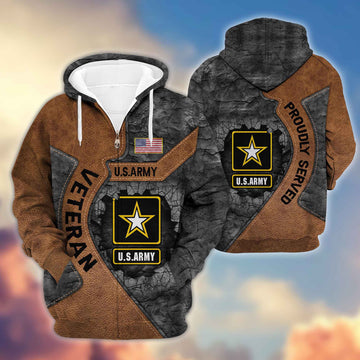 Premium US Army Veterans Zip Hoodie VPVC603901, Gifts For Army Veteran