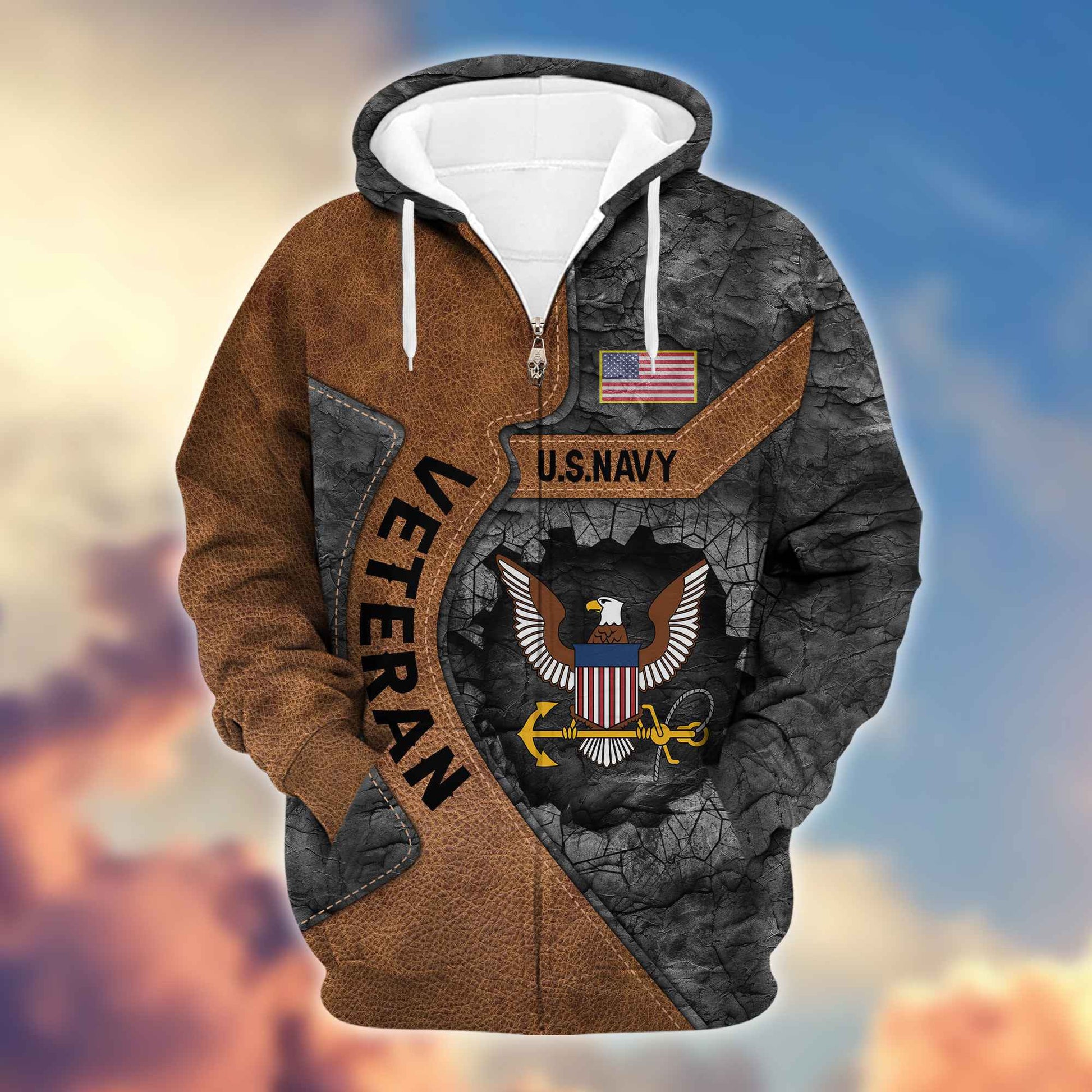Premium US Navy Veterans Zip Hoodie VPVC603902, Gifts For Navy Veteran