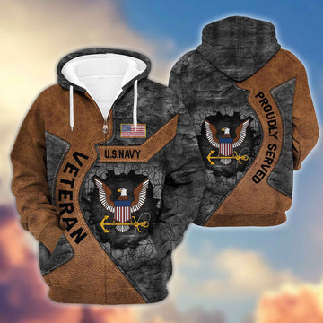 Premium US Navy Veterans Zip Hoodie VPVC603902, Gifts For Navy Veteran