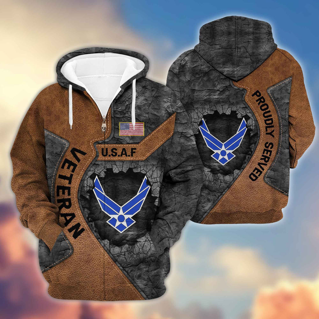 Premium USAF Veterans Zip Hoodie VPVC603904, Gifts For Air Force Veteran