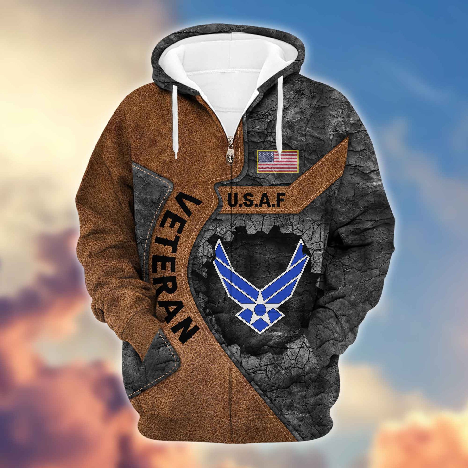 Premium USAF Veterans Zip Hoodie VPVC603904, Gifts For Air Force Veteran