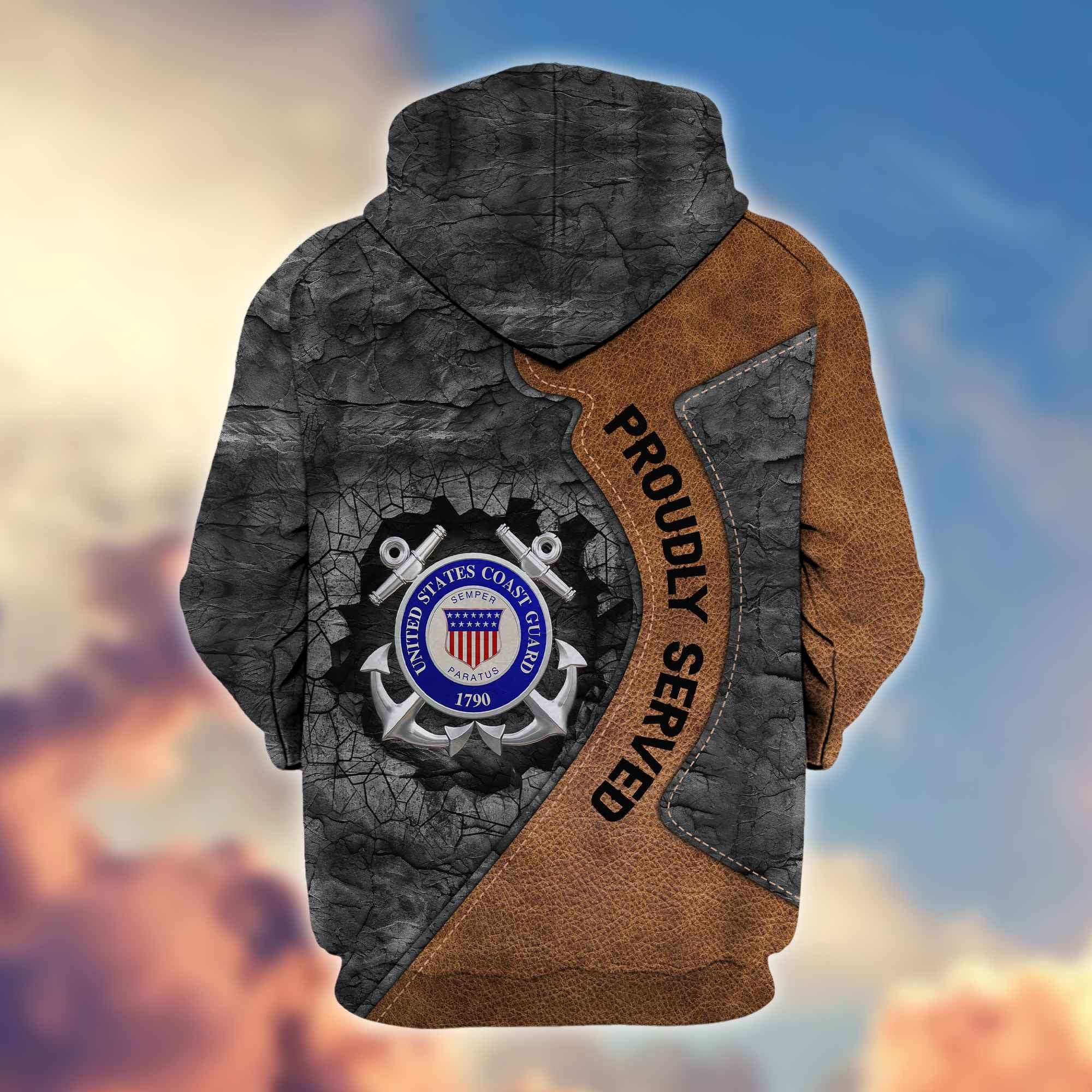 Premium USCG Veterans Zip Hoodie VPVC603905, Gifts For Coast Guard Veteran