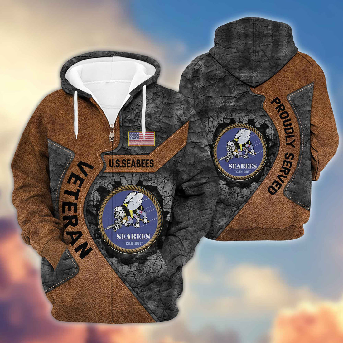 Premium US Seabees Zip Hoodie VPVC603909, Gifts For Seabees Veteran