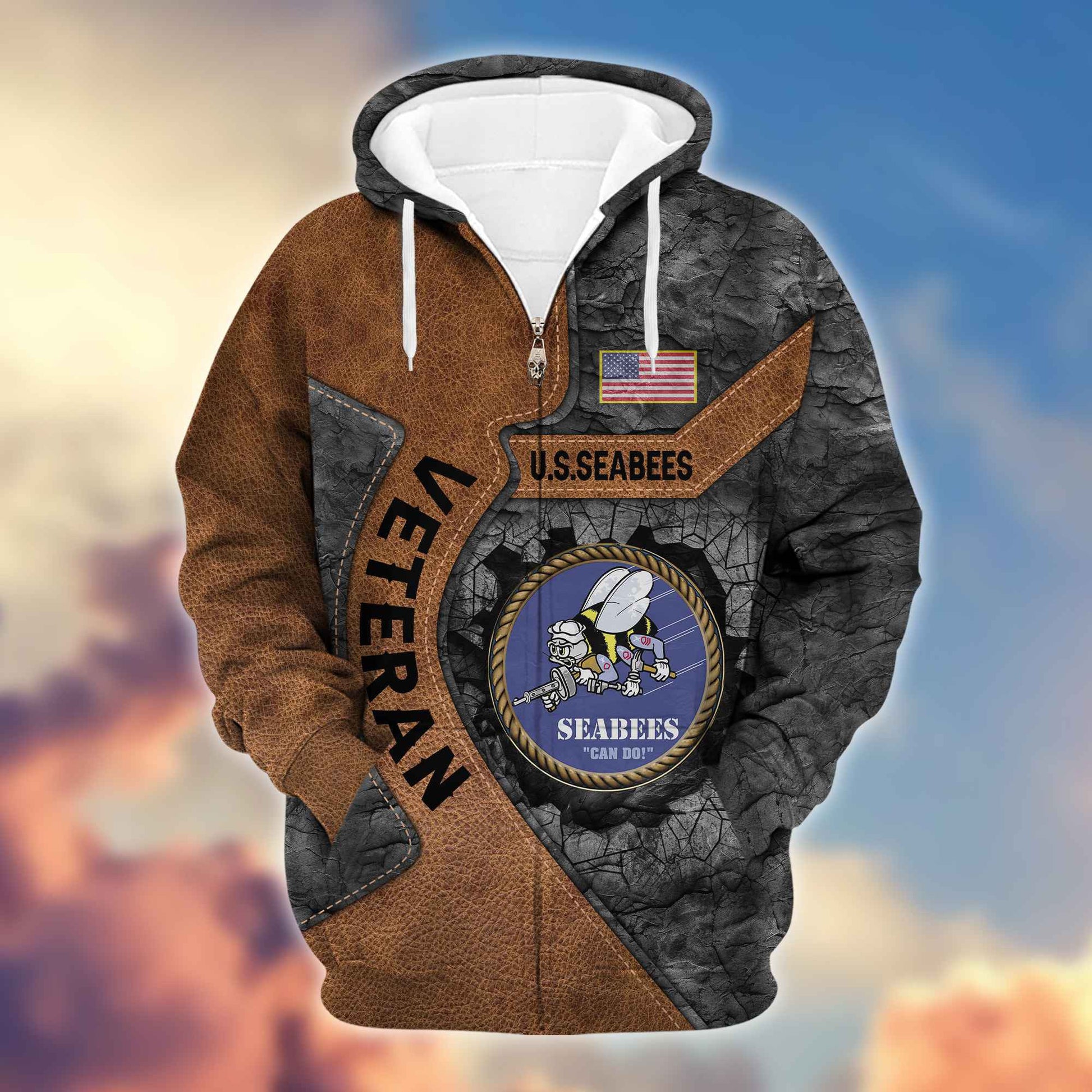 Premium US Seabees Zip Hoodie VPVC603909, Gifts For Seabees Veteran