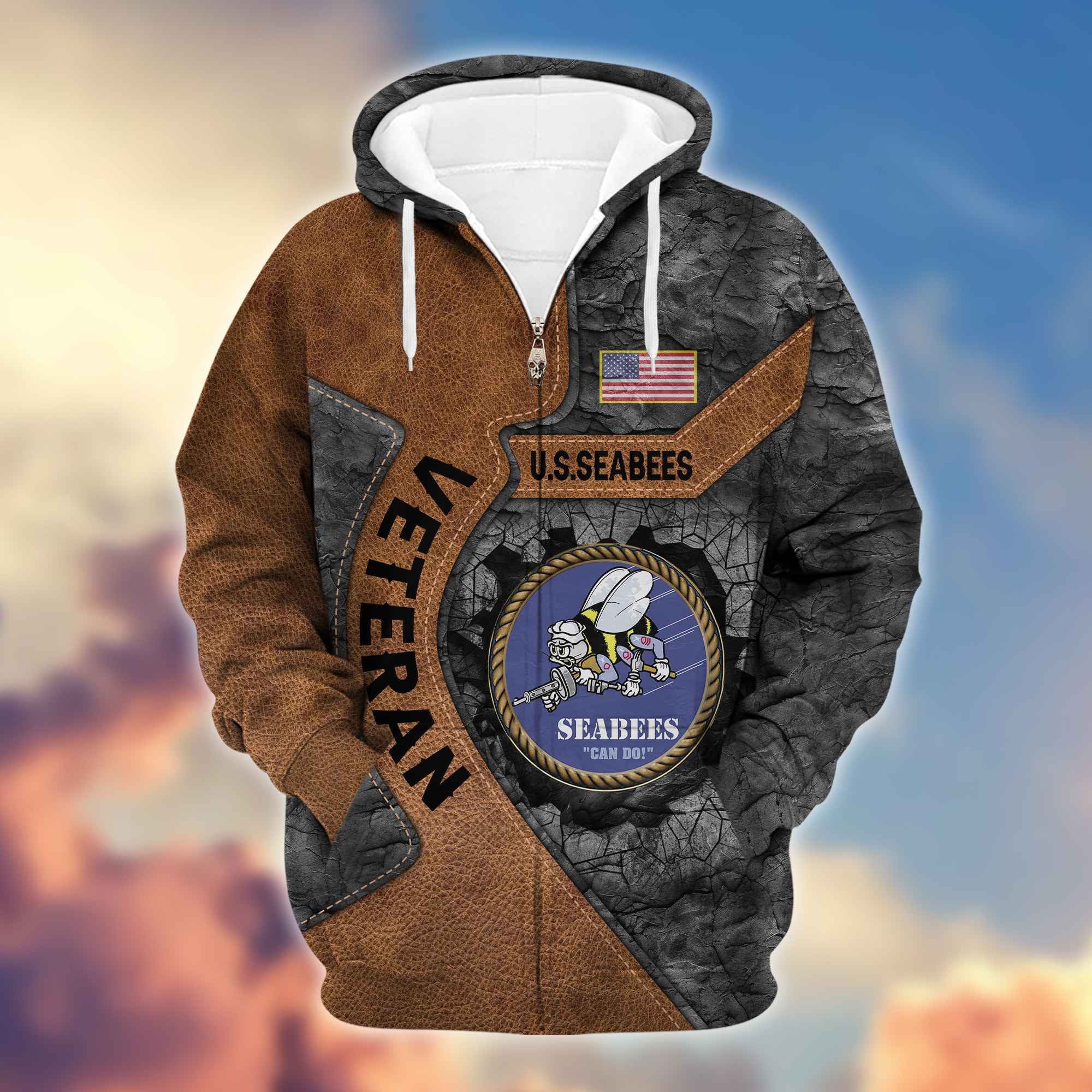 Premium US Seabees Zip Hoodie VPVC603909, Gifts For Seabees Veteran